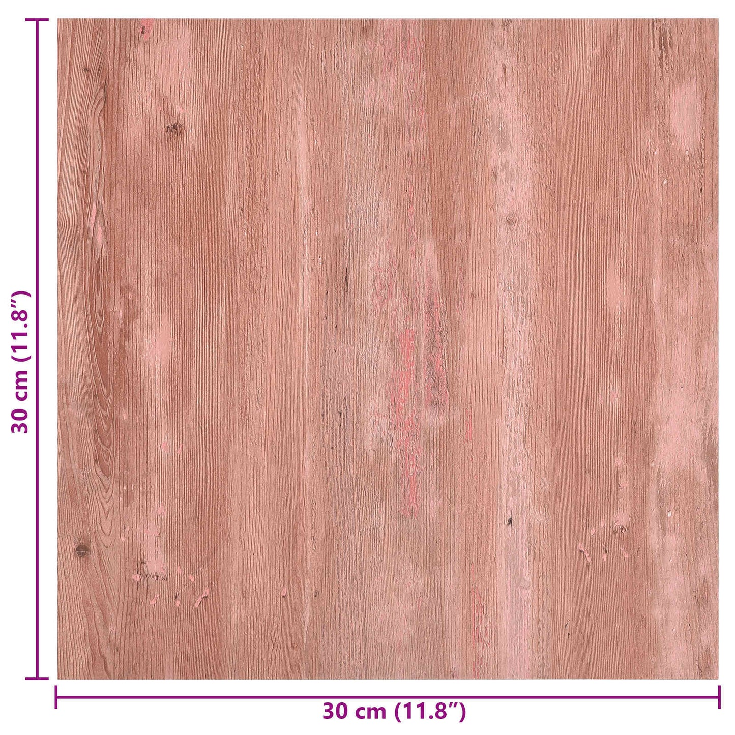 Selvheftende Gulvplanker 30,5 x 30,5 cm 20 pcs PVC Rød