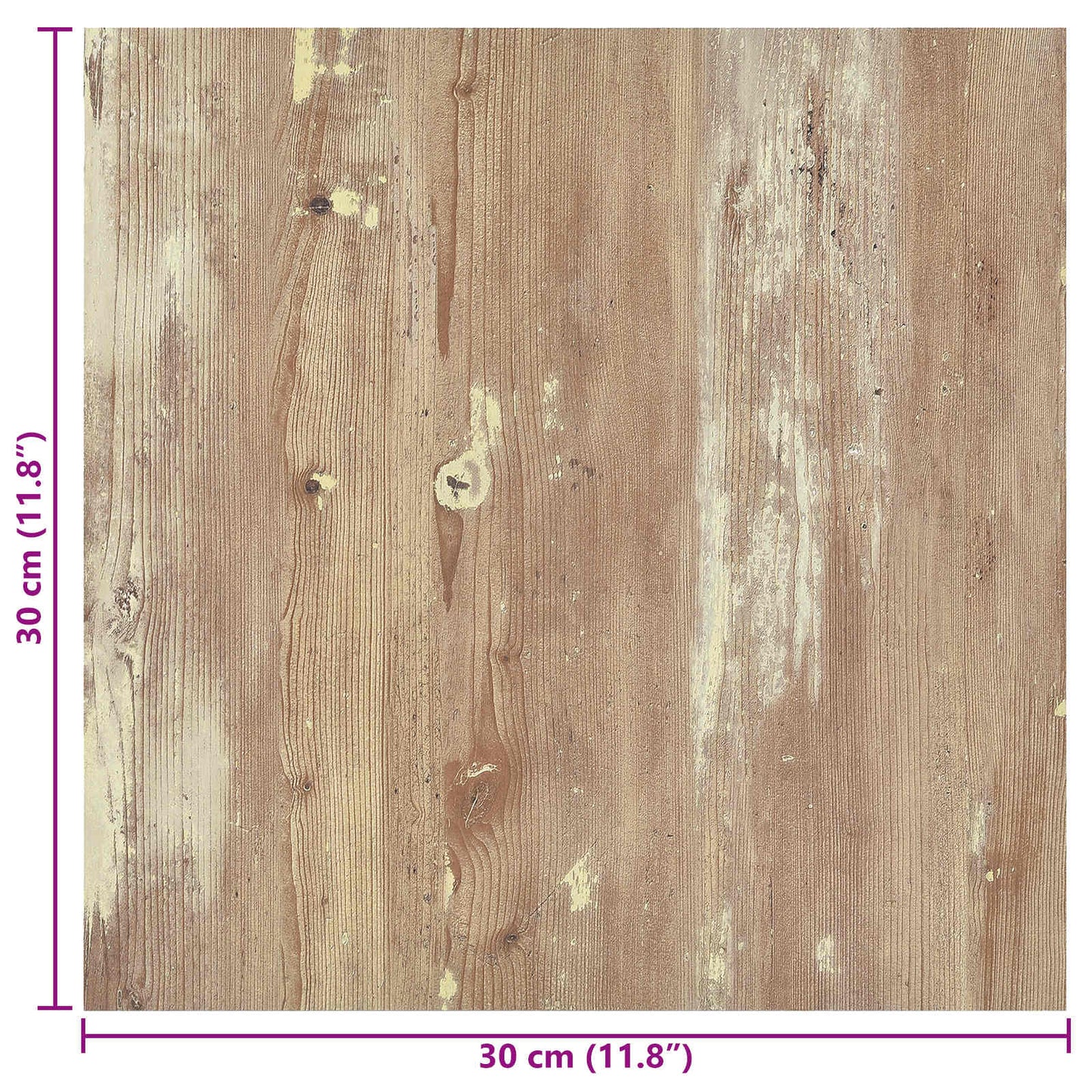 Selvheftende Gulvplanker 30,5 x 30,5 cm 20 pcs PVC Brun og hvit