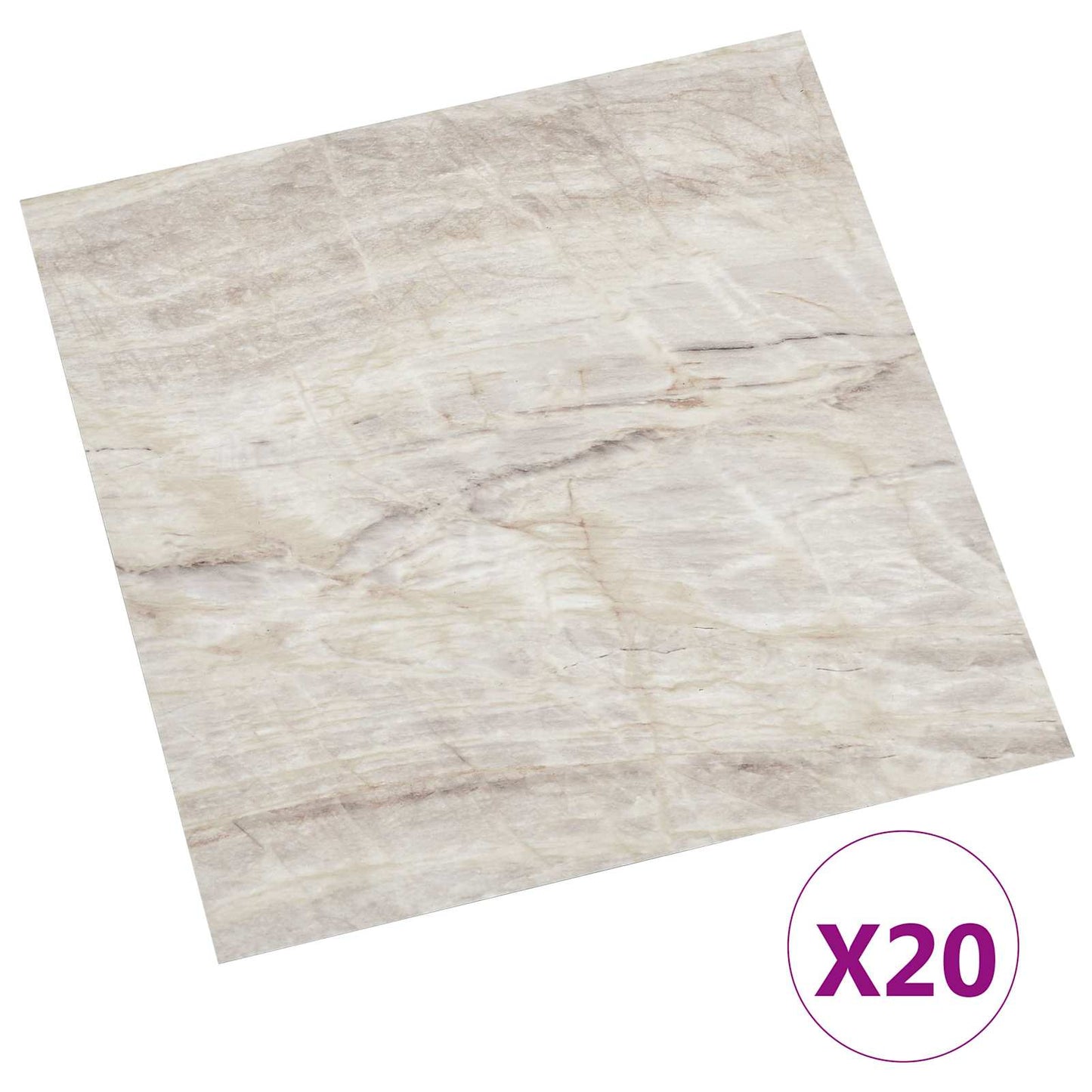 Selvheftende Gulvplanker 30,5 x 30,5 cm 20 pcs PVC Beige