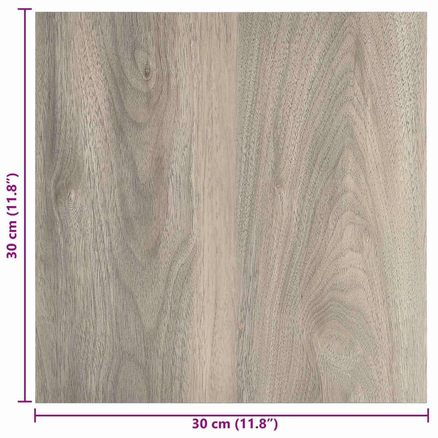 Selvheftende Gulvplanker 30,5 x 30,5 cm 20 pcs PVC Svart og Tre
