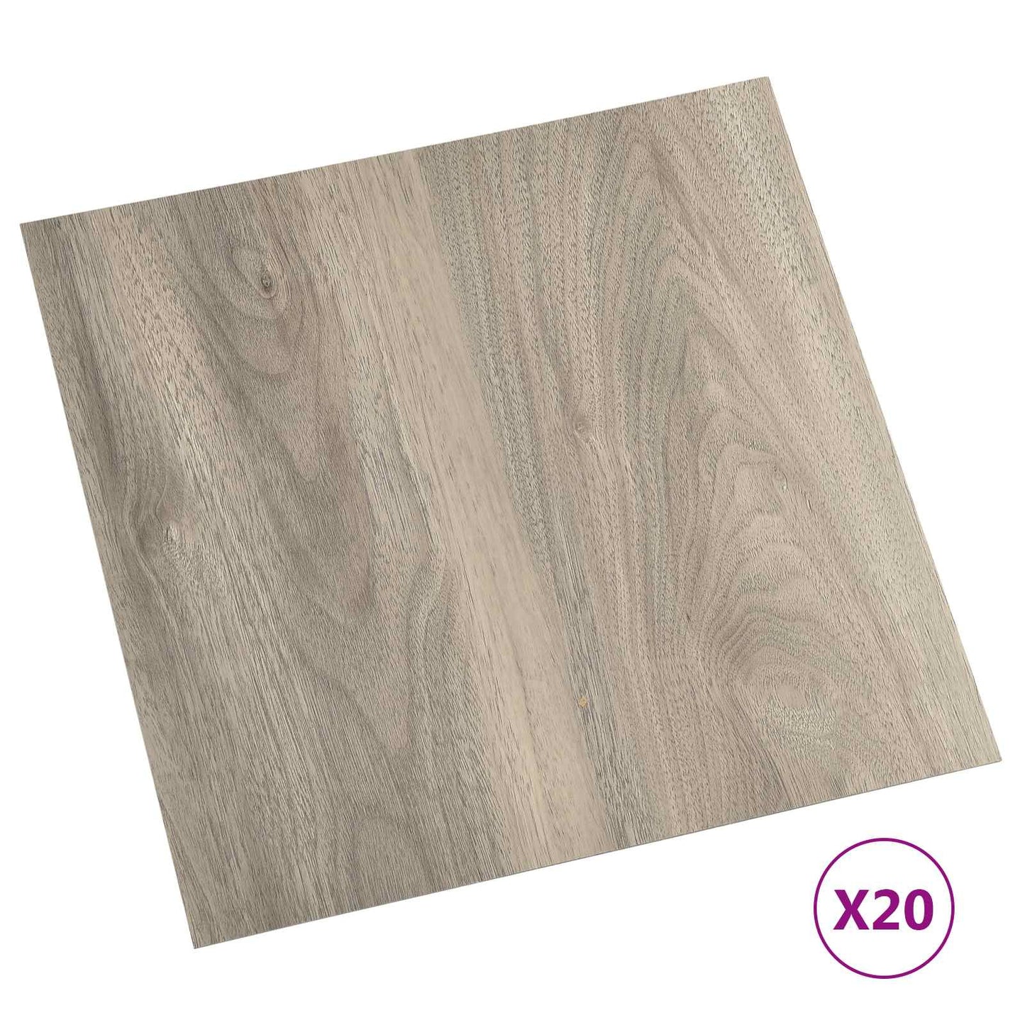 Selvheftende Gulvplanker 30,5 x 30,5 cm 20 pcs PVC Svart og Tre