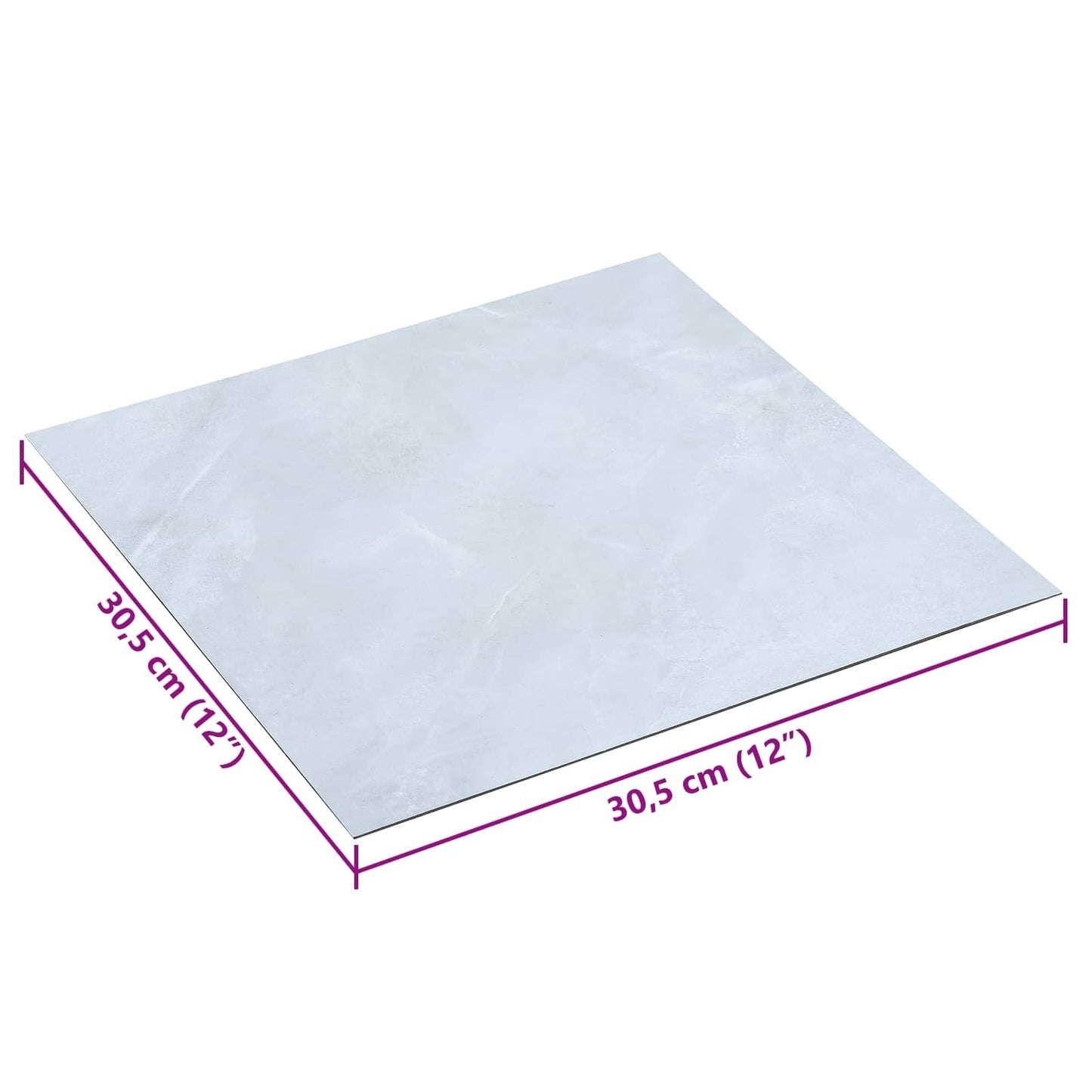 Selvheftende Gulvplanker 30,5 x 30,5 cm 20 pcs PVC Hvit marmor