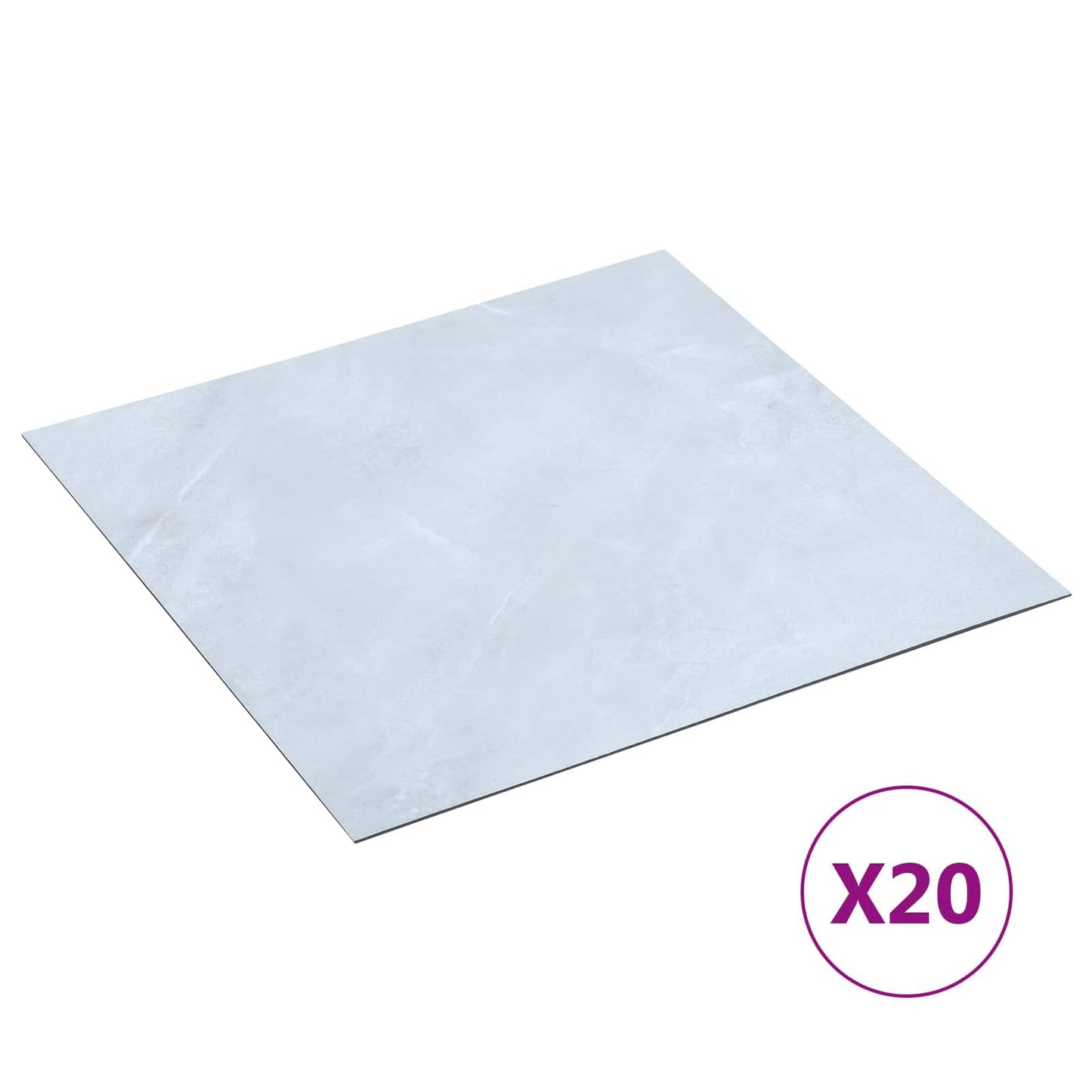 Selvheftende Gulvplanker 30,5 x 30,5 cm 20 pcs PVC Hvit marmor