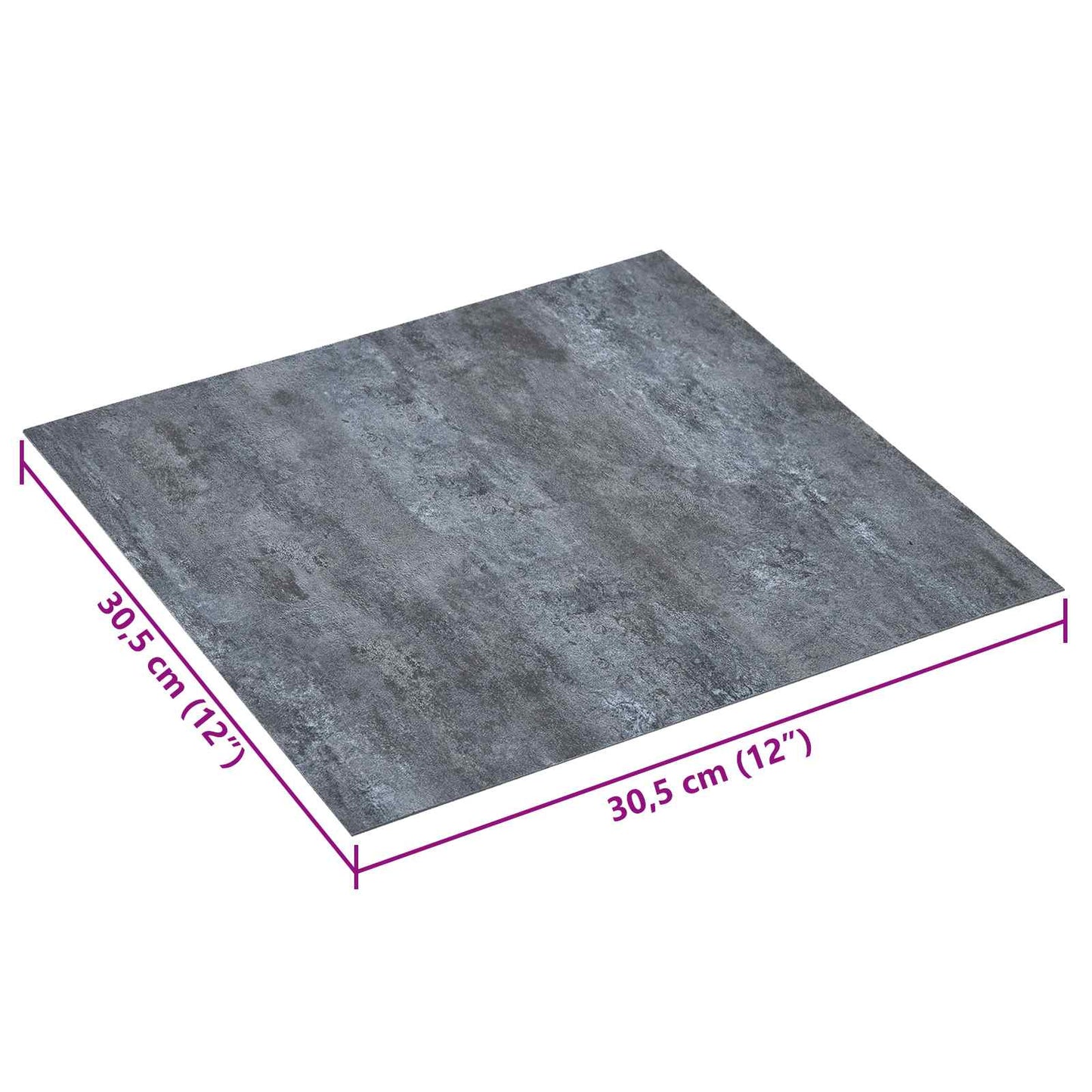 Selvheftende Gulvplanker 30,5 x 30,5 cm 20 pcs PVC Grå marmor