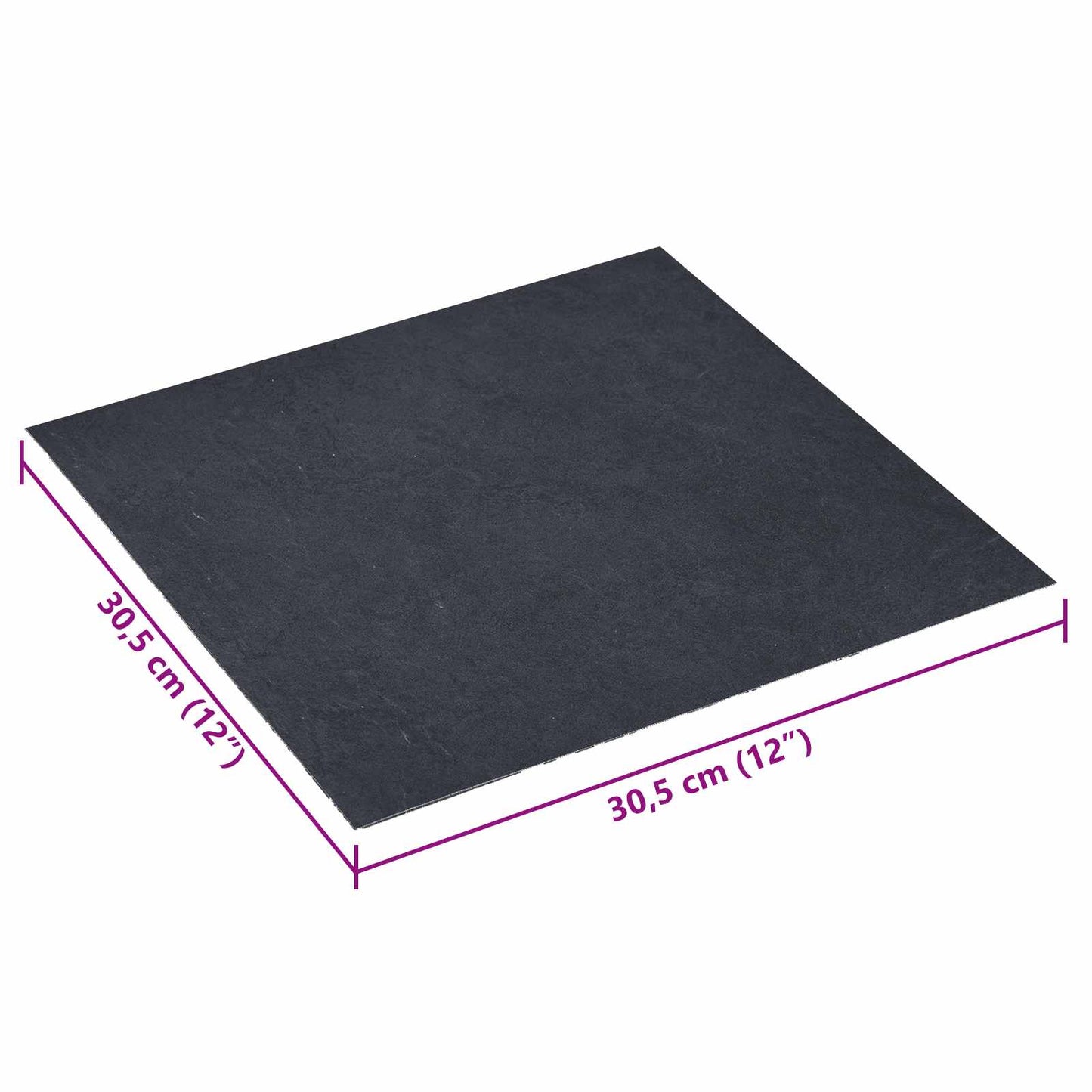 Selvheftende Gulvplanker 30,5 x 30,5 cm 20 pcs PVC Svart marmor