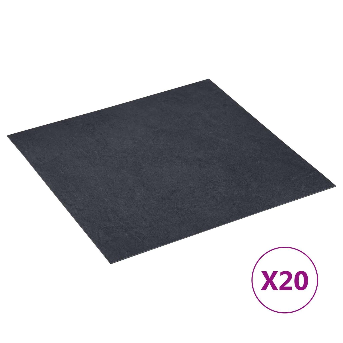 Selvheftende Gulvplanker 30,5 x 30,5 cm 20 pcs PVC Svart marmor