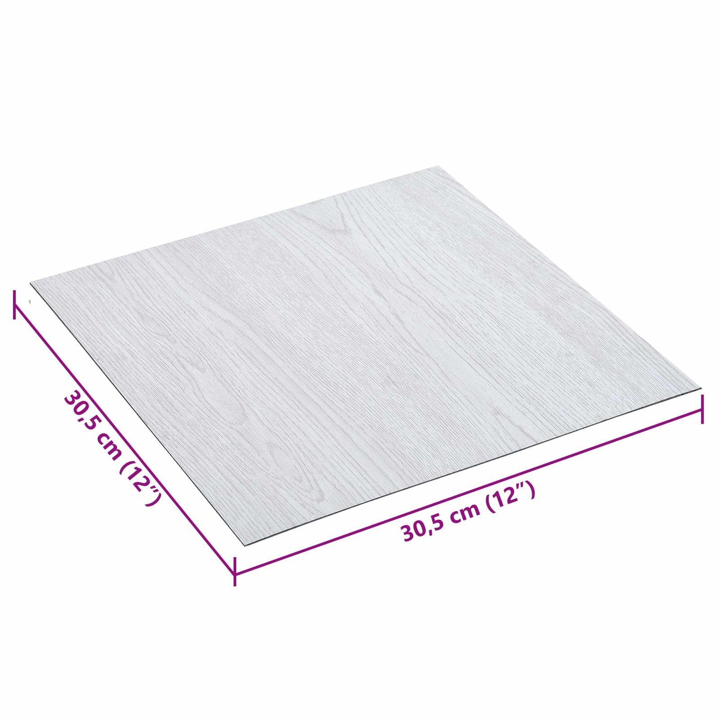 Selvheftende Gulvplanker 30,5 x 30,5 cm 20 pcs PVC Hvit