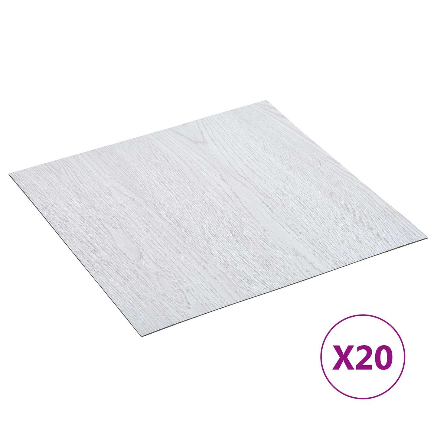 Selvheftende Gulvplanker 30,5 x 30,5 cm 20 pcs PVC Hvit