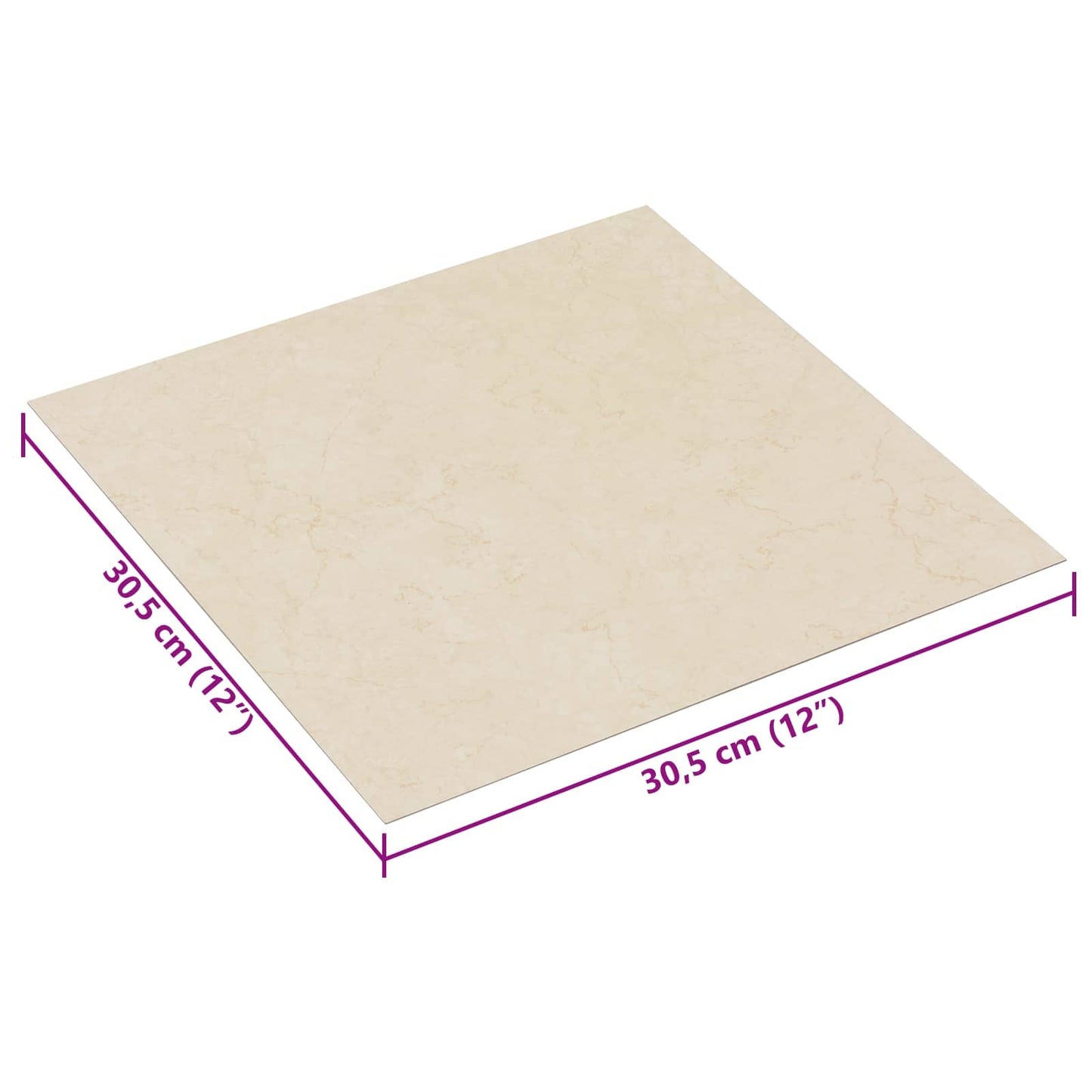 Selvheftende Gulvplanker 30,5 x 30,5 cm 20 pcs PVC Lys Gul