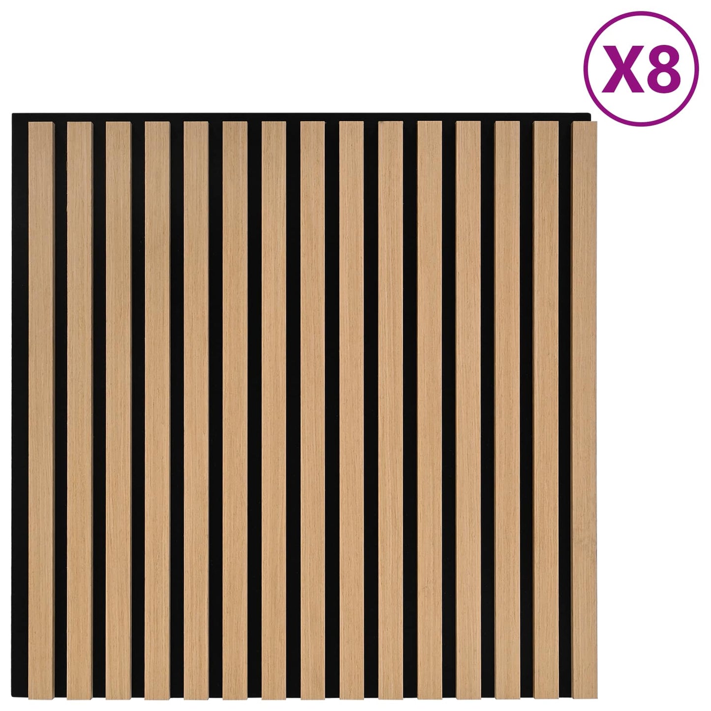 Veggpaneler 8 pcs Naturlig 60,5 x 60 cm