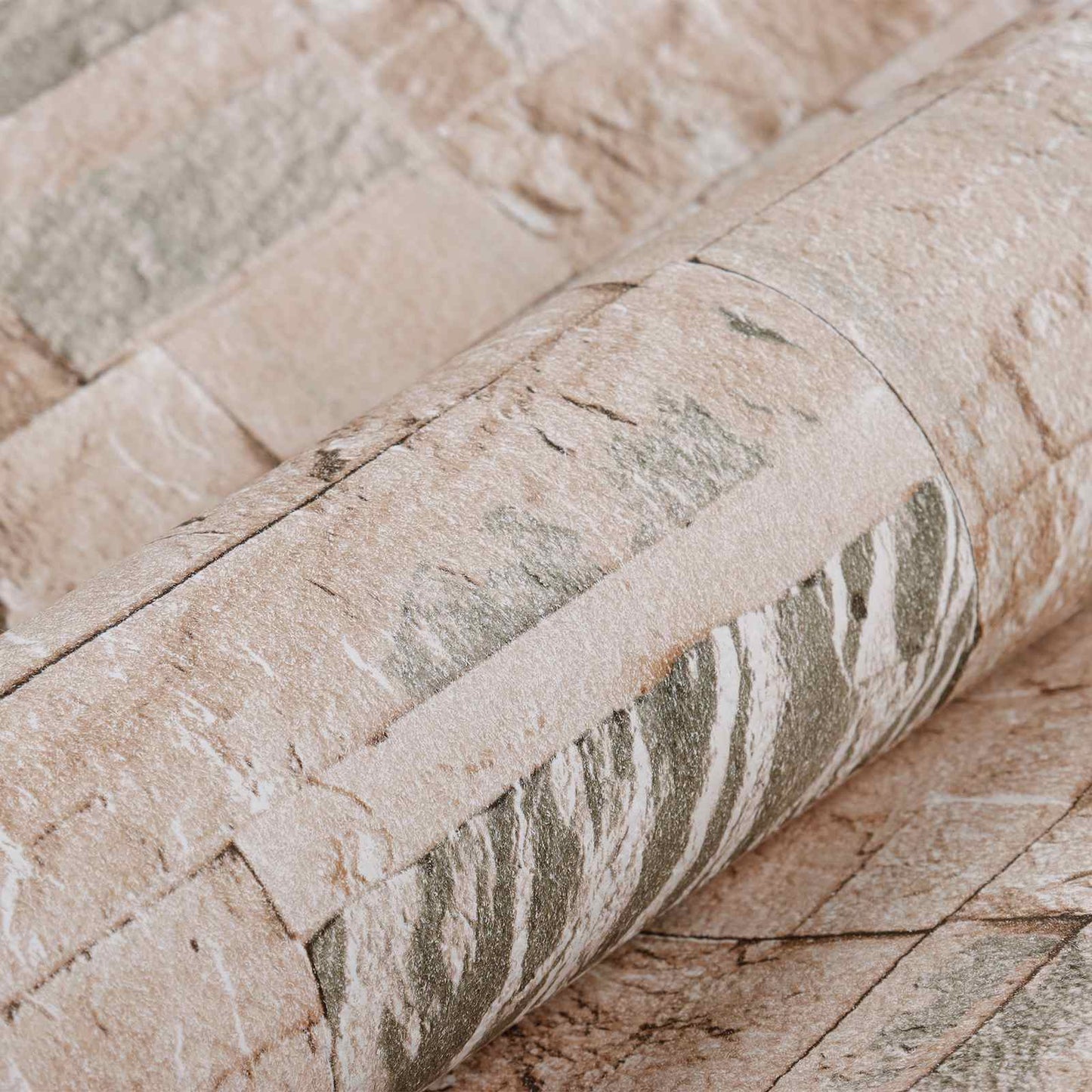 3D Stein Tapet Beige 10 x 0,53 m Non-Woven Stof