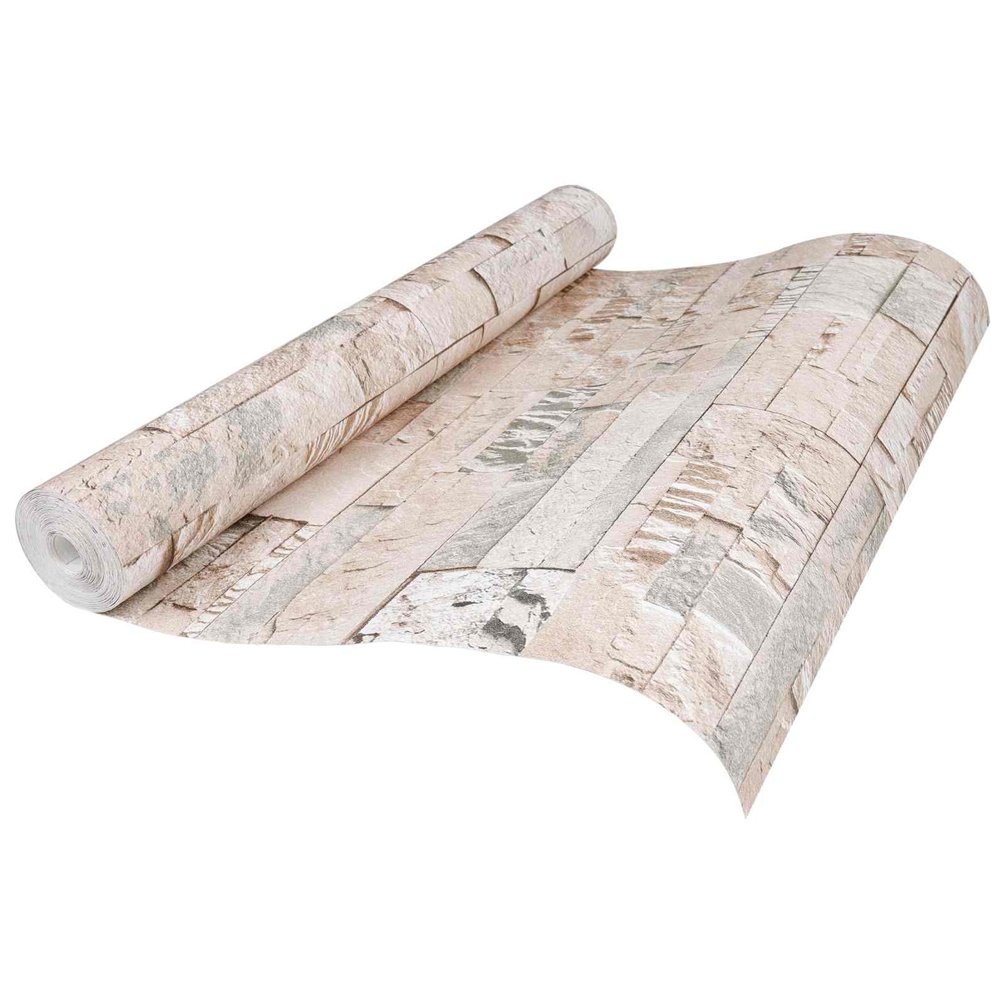 3D Stein Tapet Beige 10 x 0,53 m Non-Woven Stof