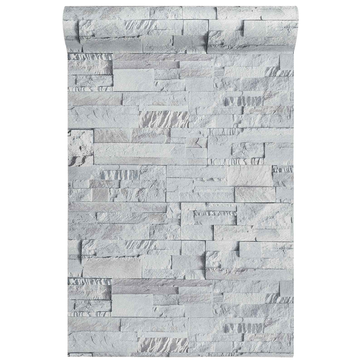3D Stein Tapet Lysegrå 10 x 0,53 m Non-Woven Stof
