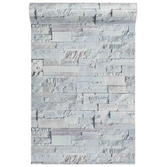 3D Stein Tapet Lysegrå 10 x 0,53 m Non-Woven Stof