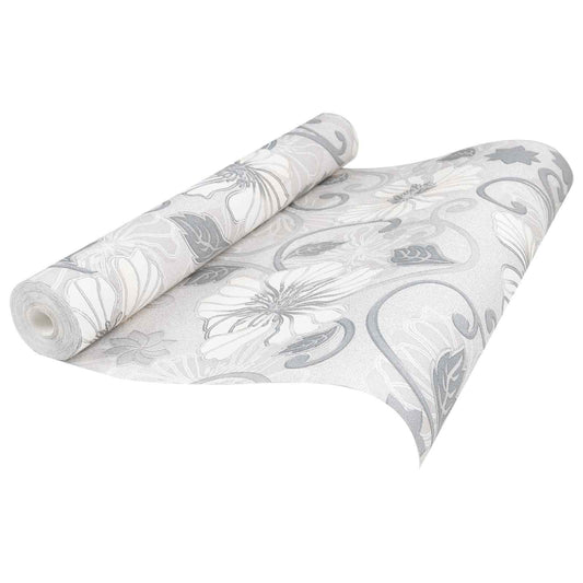 3D Solid Tapet Stripete Blomst 10 x 0,53 m Non-Woven Stof