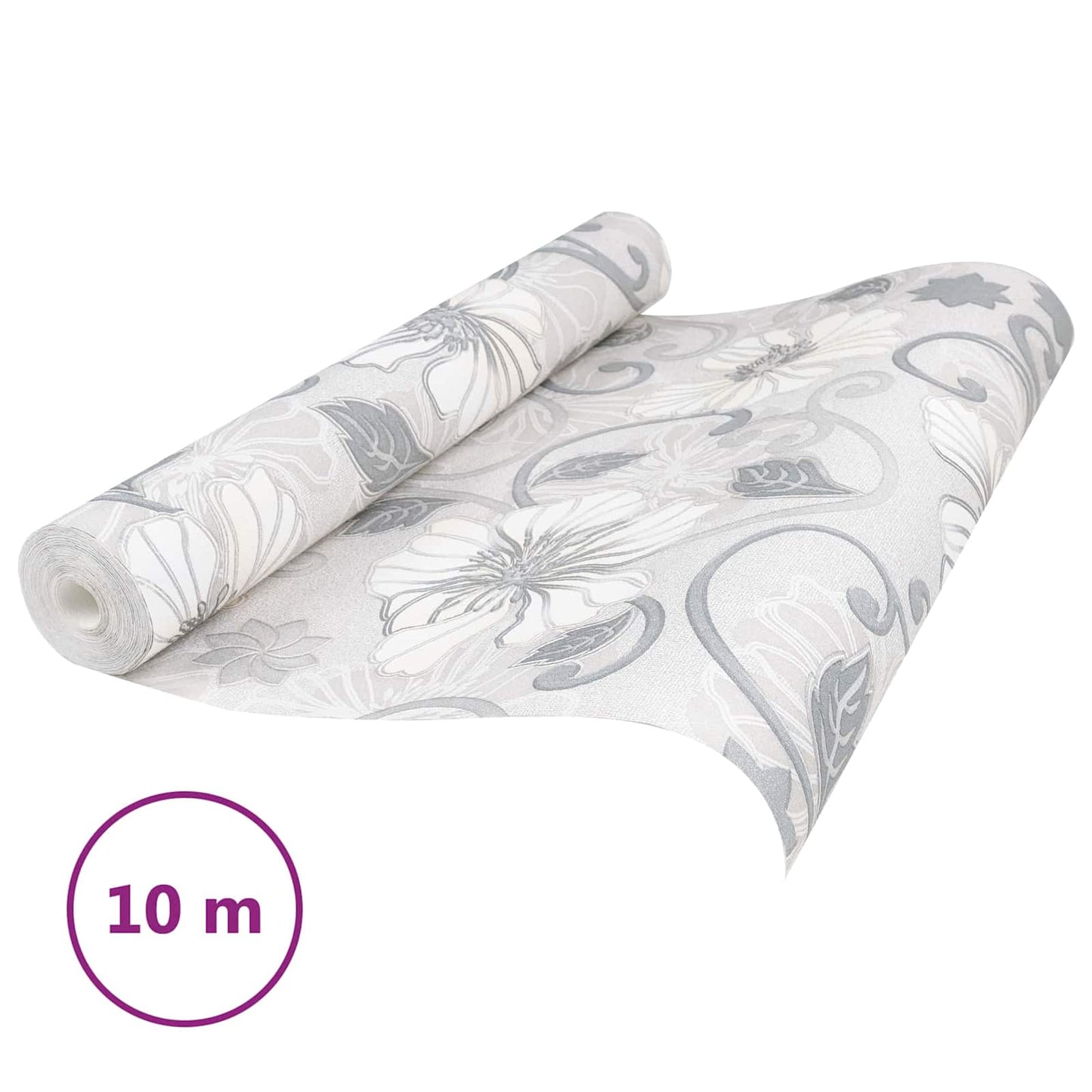 3D Solid Tapet Stripete Blomst 10 x 0,53 m Non-Woven Stof