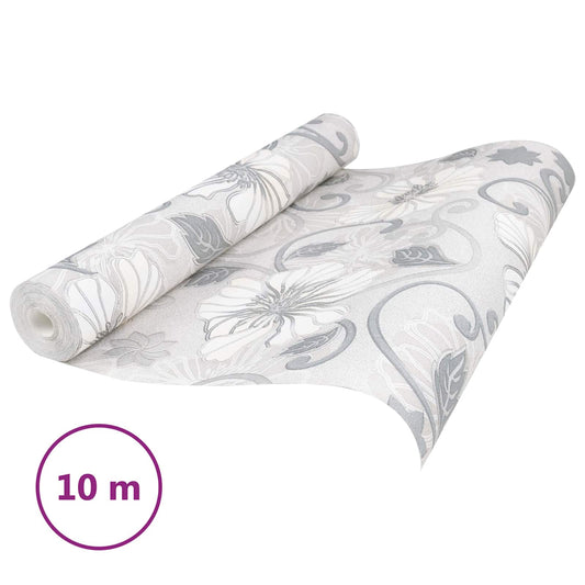 3D Solid Tapet Stripete Blomst 10 x 0,53 m Non-Woven Stof