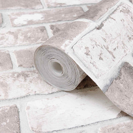 3D Solid Tapet Stripete Murstein 10 x 0,53 m Non-Woven Stof