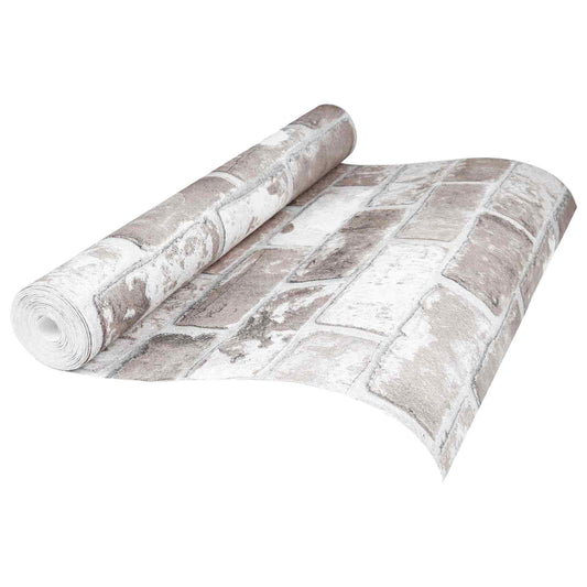 3D Solid Tapet Stripete Murstein 10 x 0,53 m Non-Woven Stof