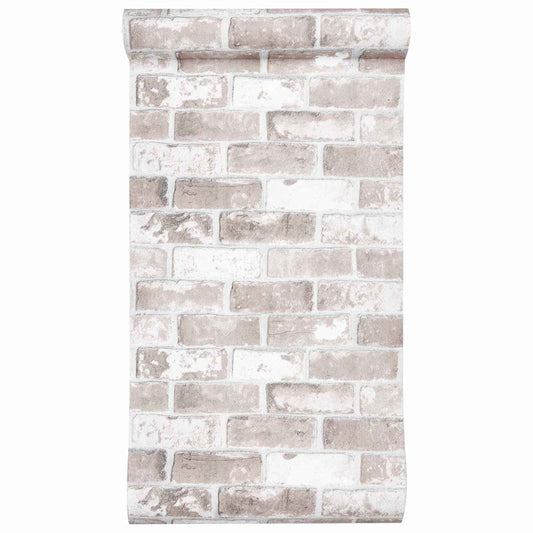 3D Solid Tapet Stripete Murstein 10 x 0,53 m Non-Woven Stof