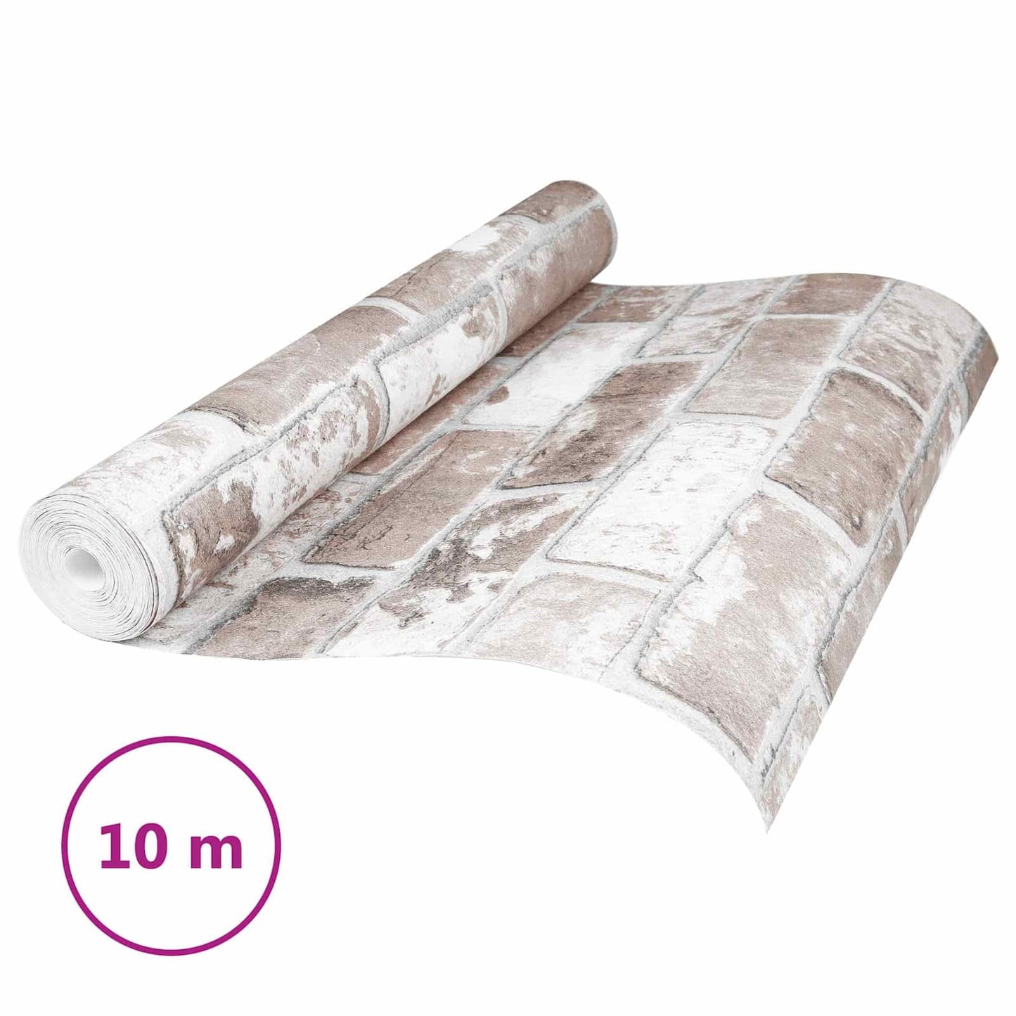 3D Solid Tapet Stripete Murstein 10 x 0,53 m Non-Woven Stof