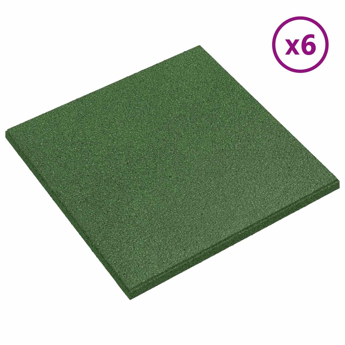 Fallbeskyttelsesfliser 6 pcs Grønn 50 x 50 cm Gummi