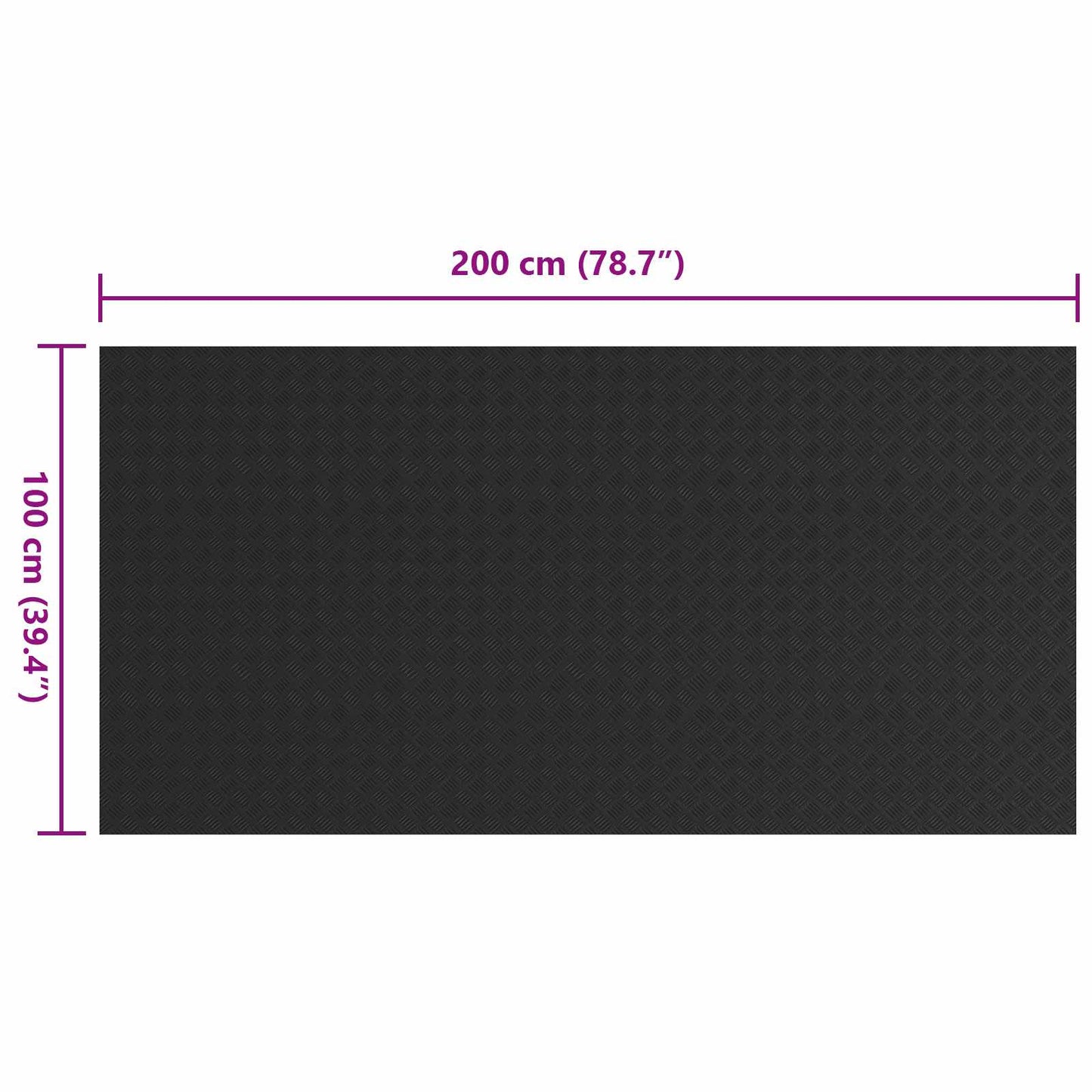 Gulv Matte Svart 1 x 2 m Gummi