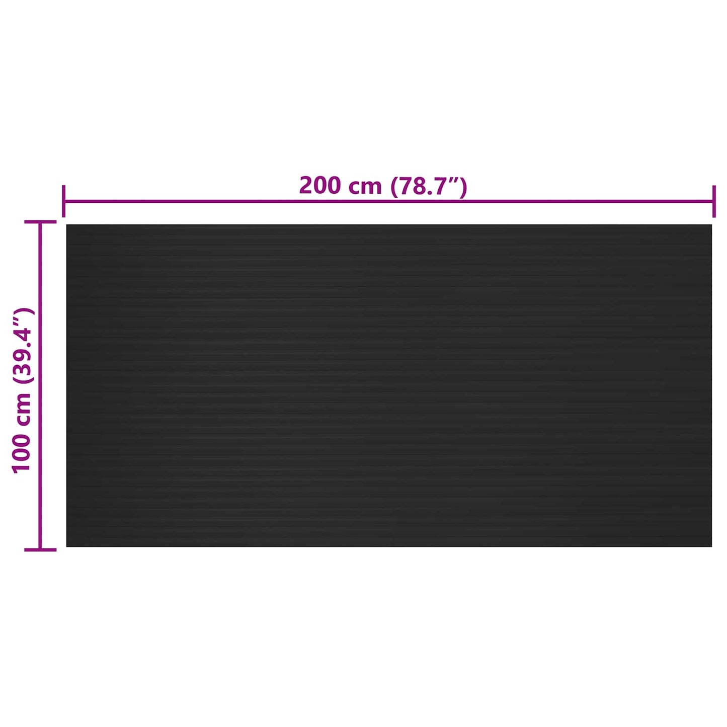 Gulv Matte Svart 1 x 2 m Gummi