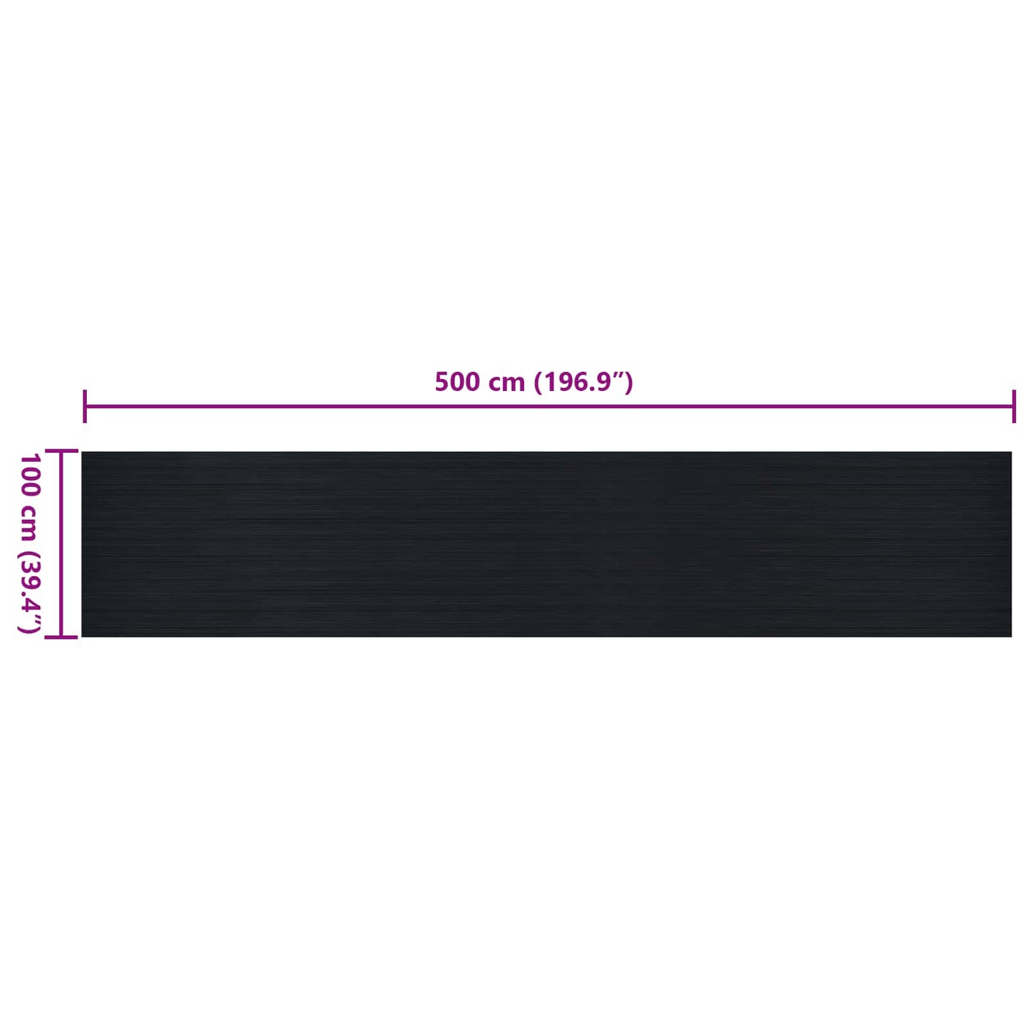 Gulv Matte Svart 1 x 5 m Gummi