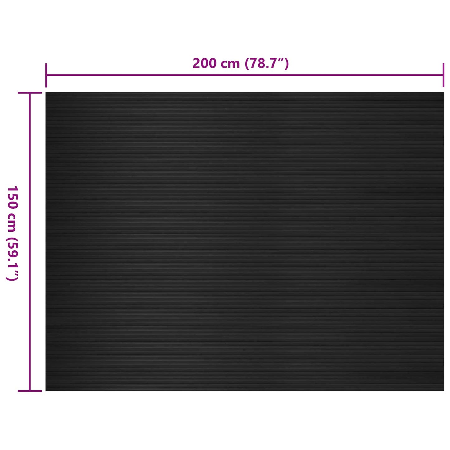 Gulv Matte Svart 1,5 x 2 m Gummi