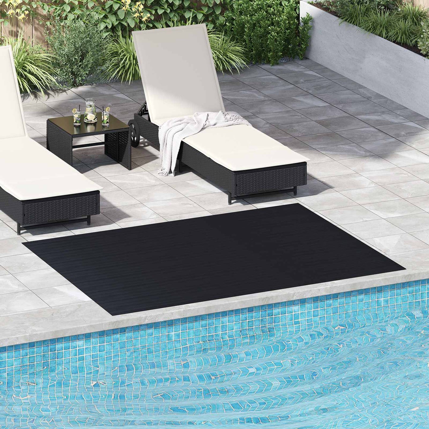 Gulv Matte Svart 1,5 x 2 m Gummi