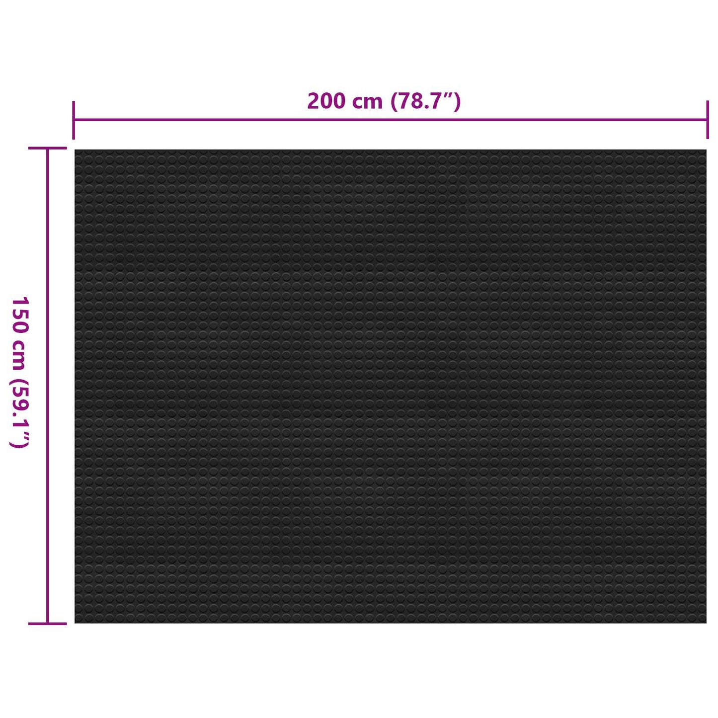Gulv Matte Svart 1,5 x 2 m Gummi