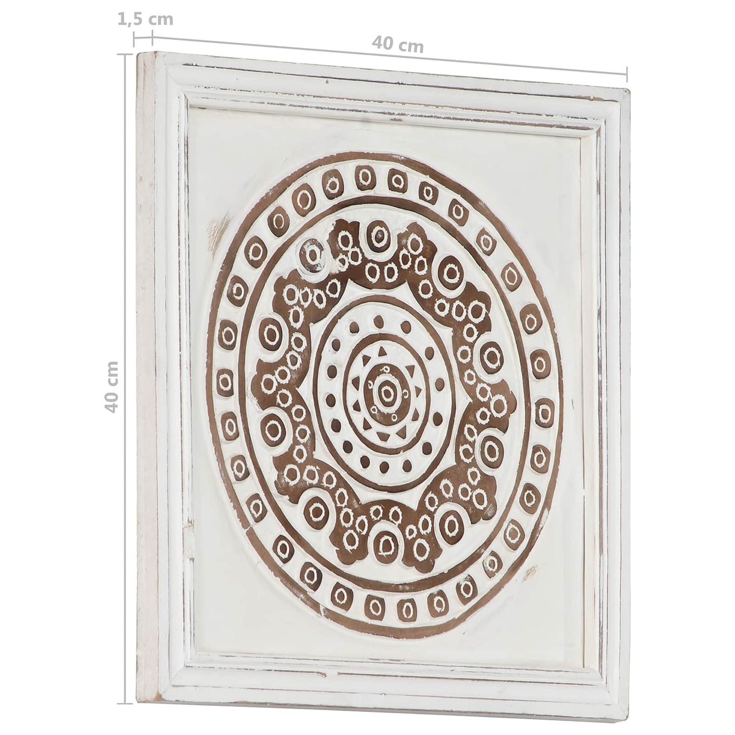 Kunst Dekor 2 pcs Brun og hvit 40 x 40 x 1,5 cm Konstruert tre