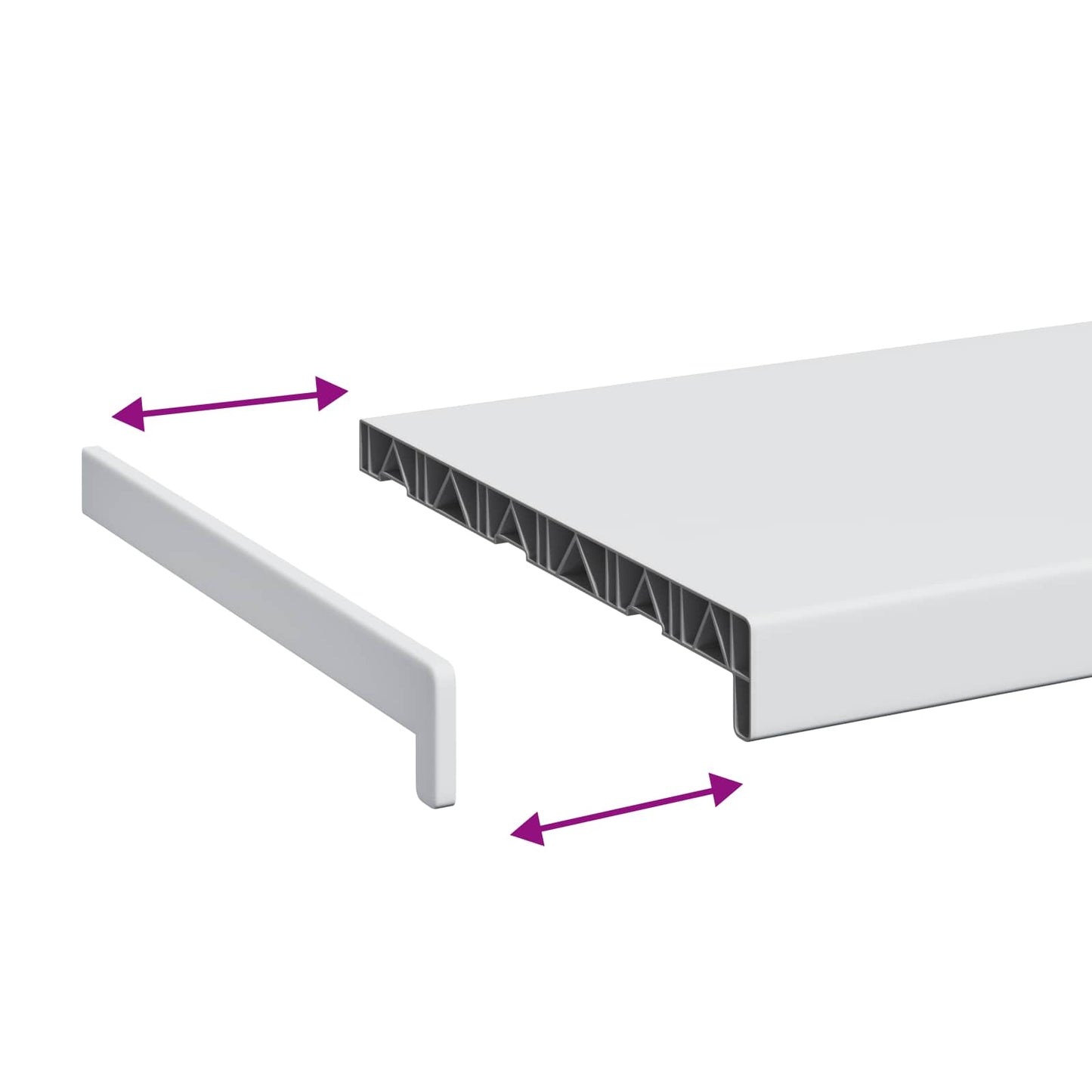 Vinduskarmer Hvit 60 x 30 x 4,5 cm PVC