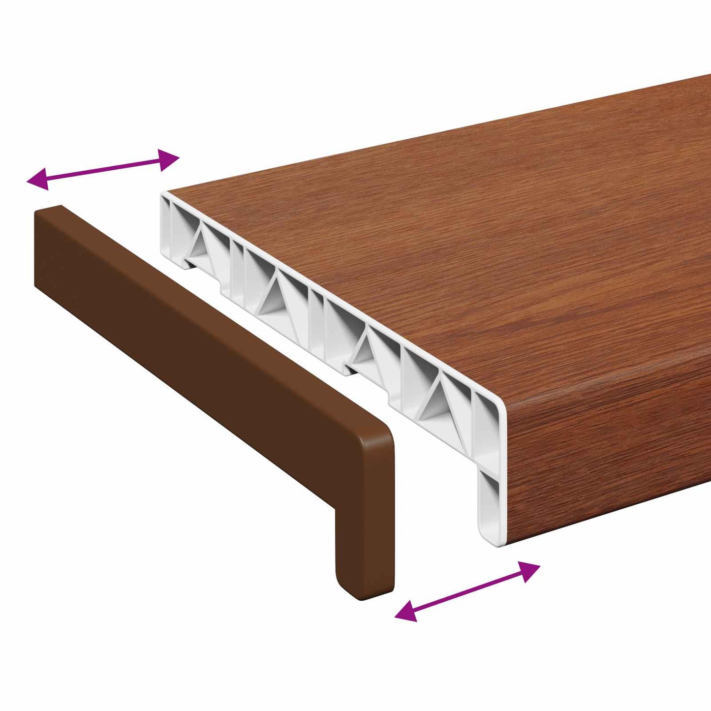 Vinduskarmer Brunt tre 120 x 25 x 4,5 cm PVC