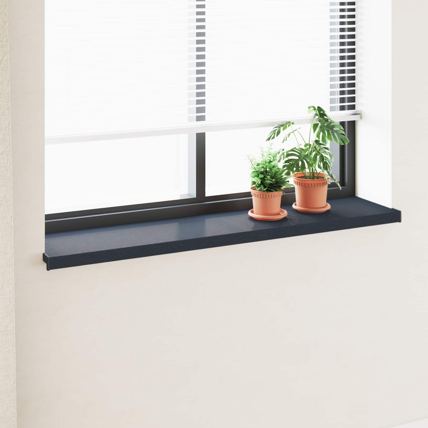 Vinduskarmer Anthracitt med trestruktur 160 x 30 x 4,5 cm PVC