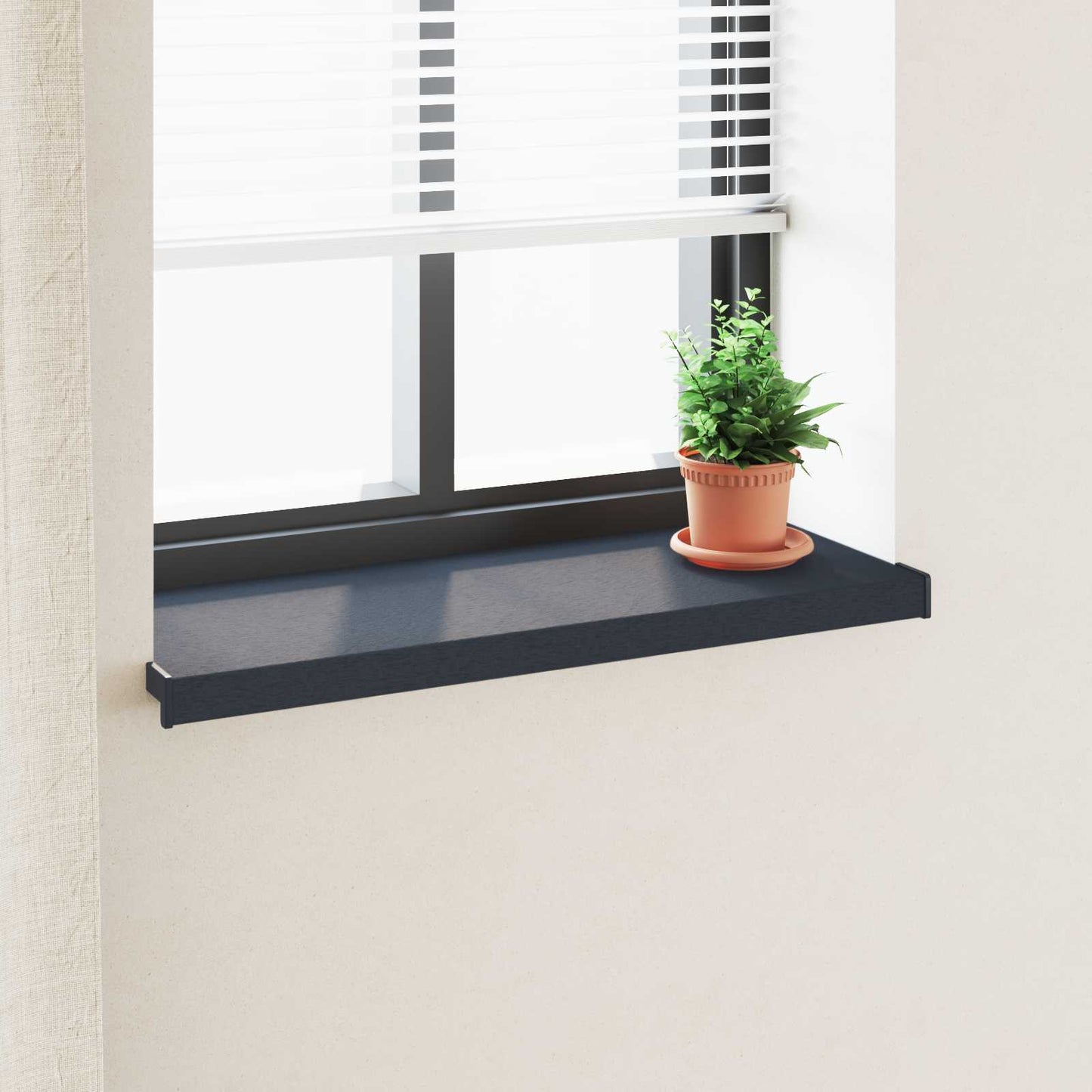 Vinduskarmer Anthracitt med trestruktur 100 x 35 x 4,5 cm PVC