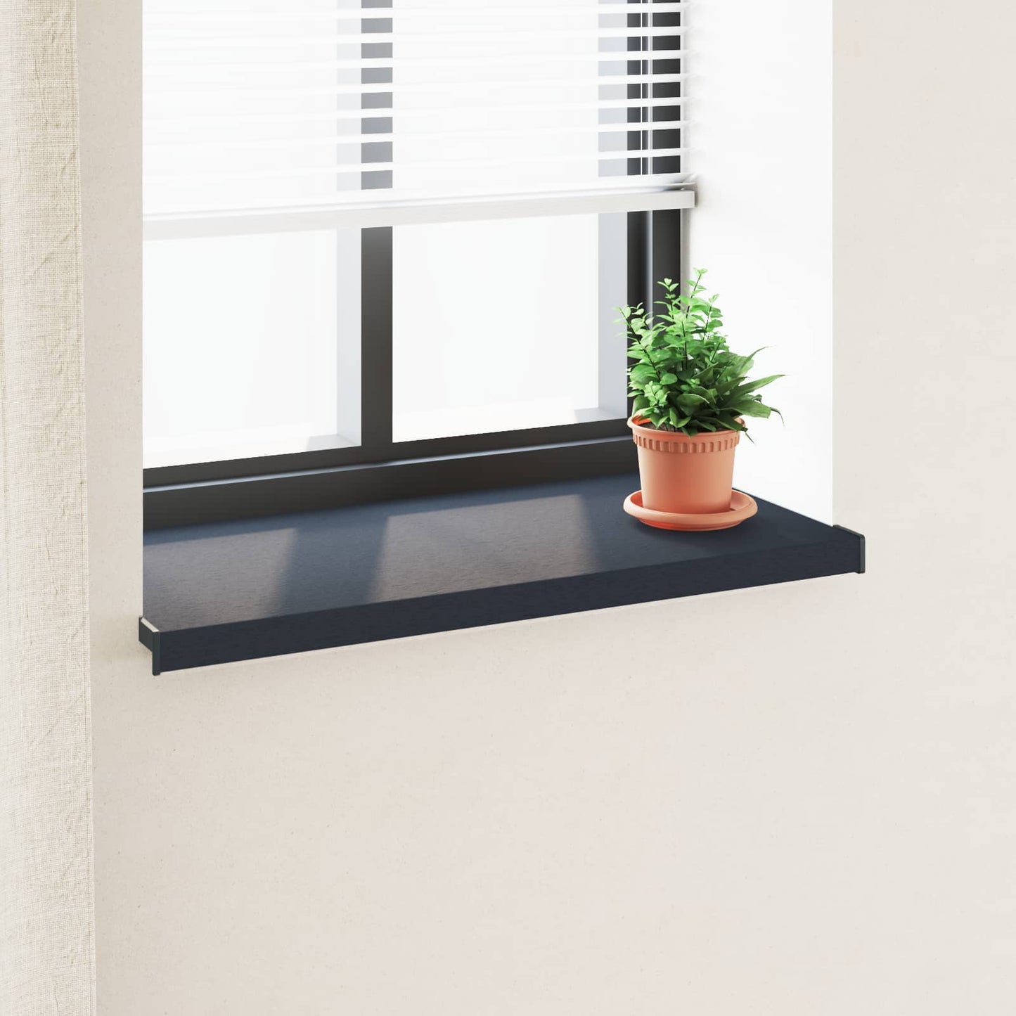 Vinduskarmer Anthracitt med trestruktur 60 x 40 x 4,5 cm PVC