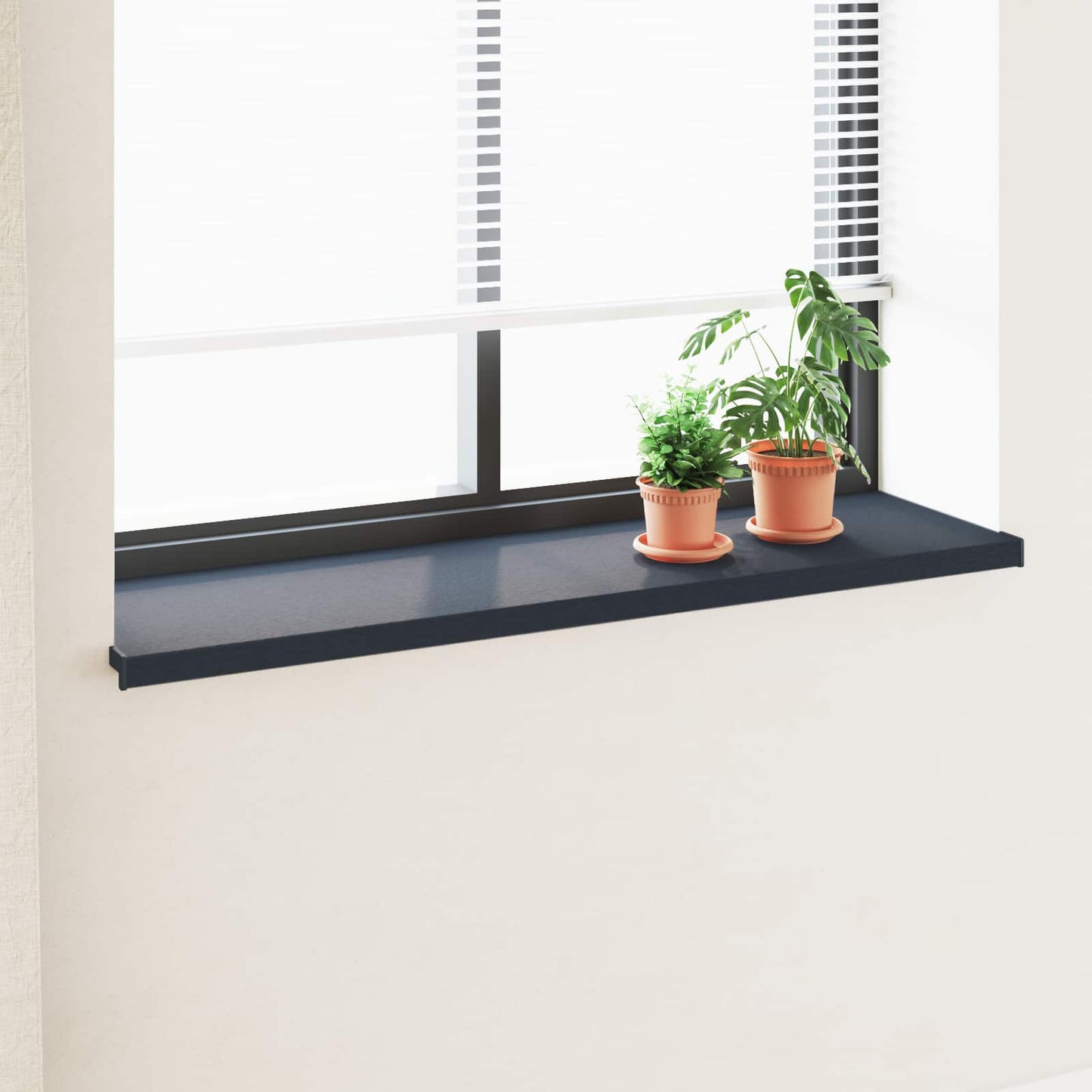 Vinduskarmer Anthracitt med trestruktur 160 x 45 x 4,5 cm PVC
