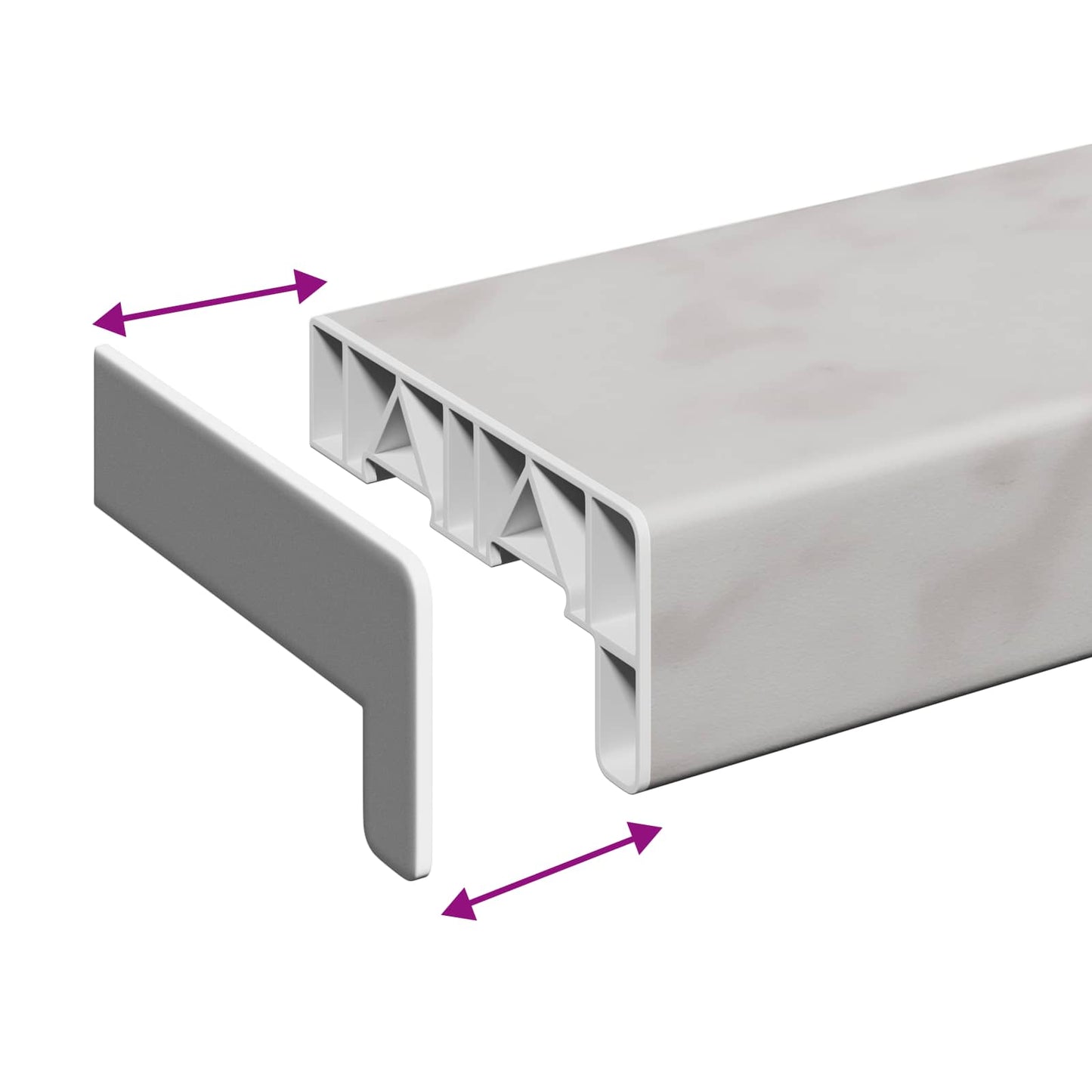 Vinduskarmer Marmortekstur 100 x 15 x 4,5 cm PVC