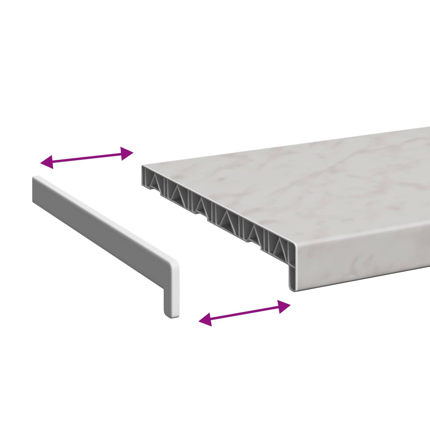 Vinduskarmer Marmortekstur 120 x 30 x 4,5 cm PVC