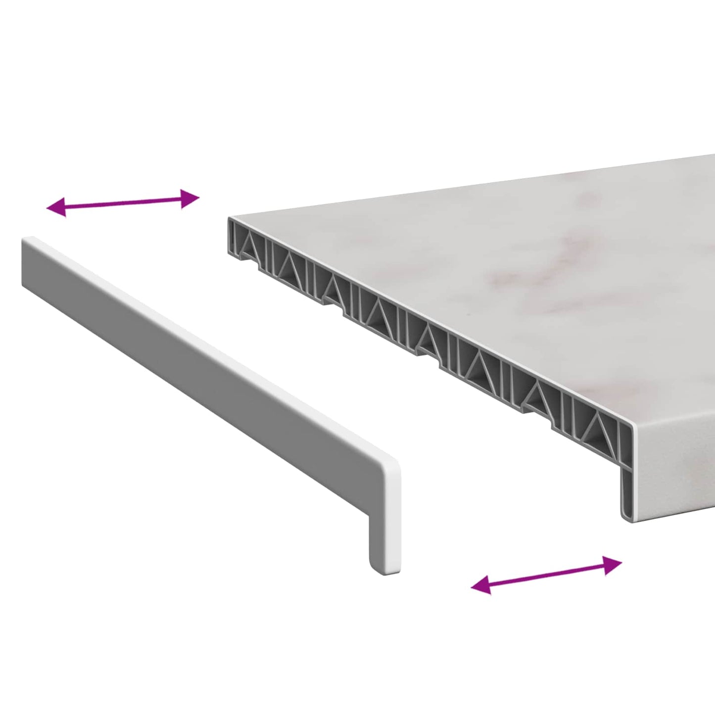 Vinduskarmer Marmortekstur 60 x 45 x 4,5 cm PVC