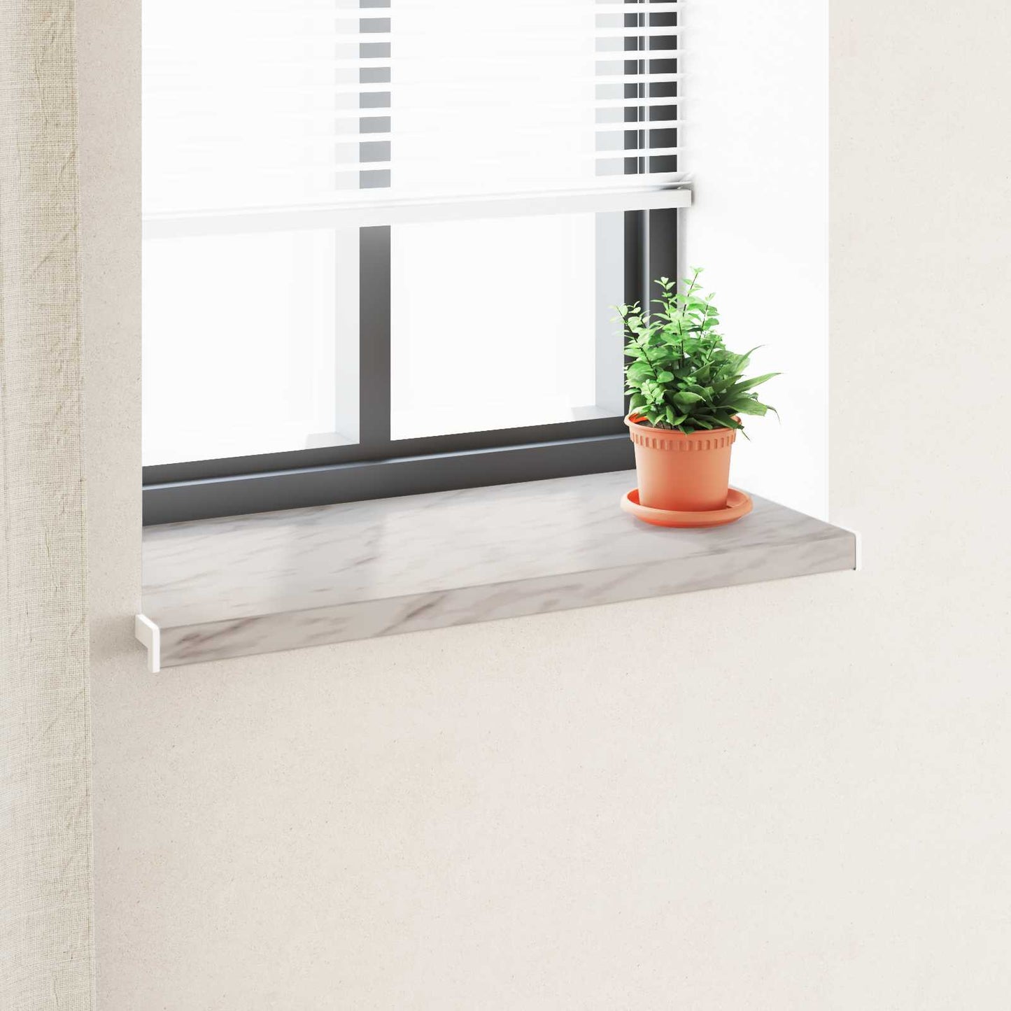 Vinduskarmer Marmortekstur 60 x 45 x 4,5 cm PVC