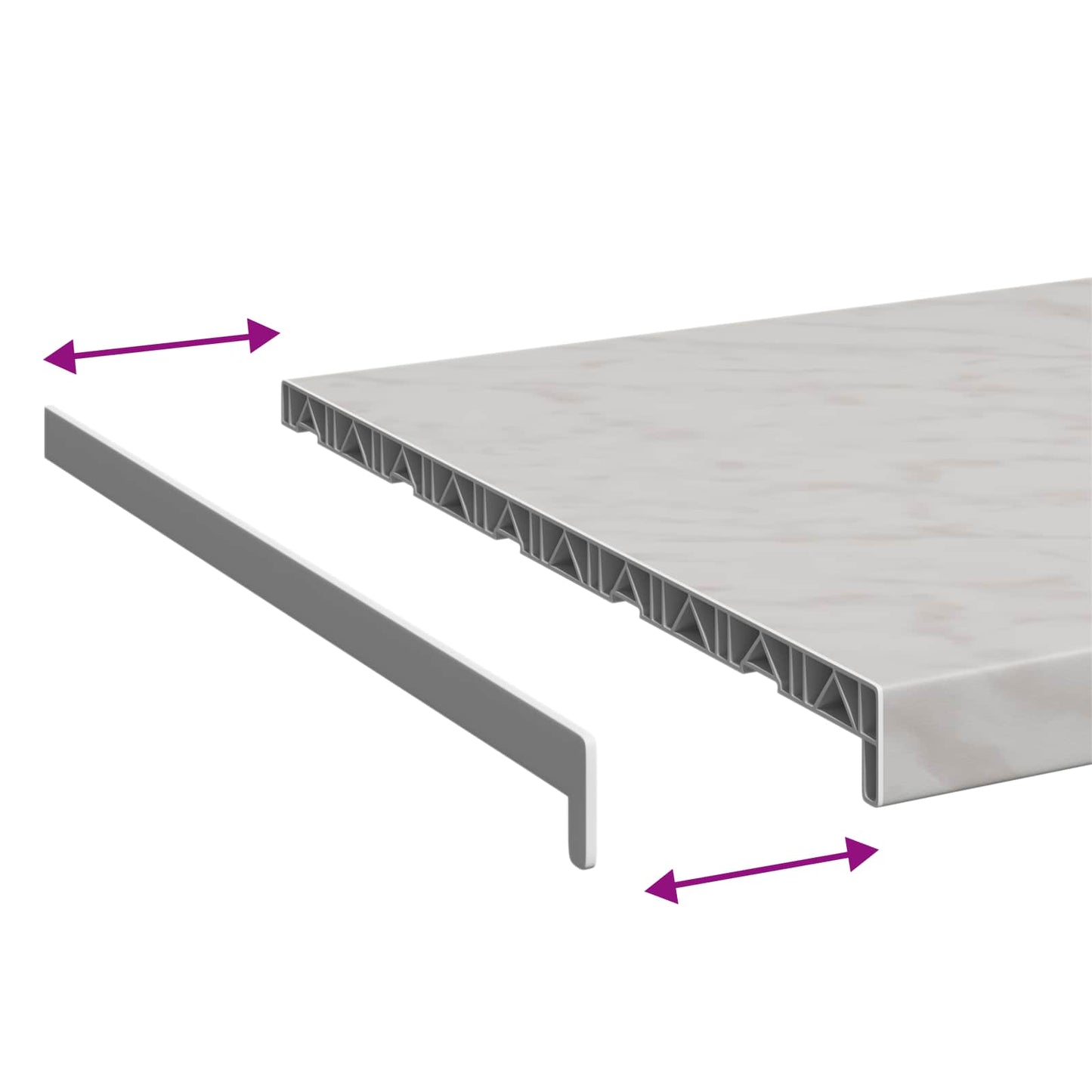 Vinduskarmer Marmortekstur 80 x 50 x 4,5 cm PVC