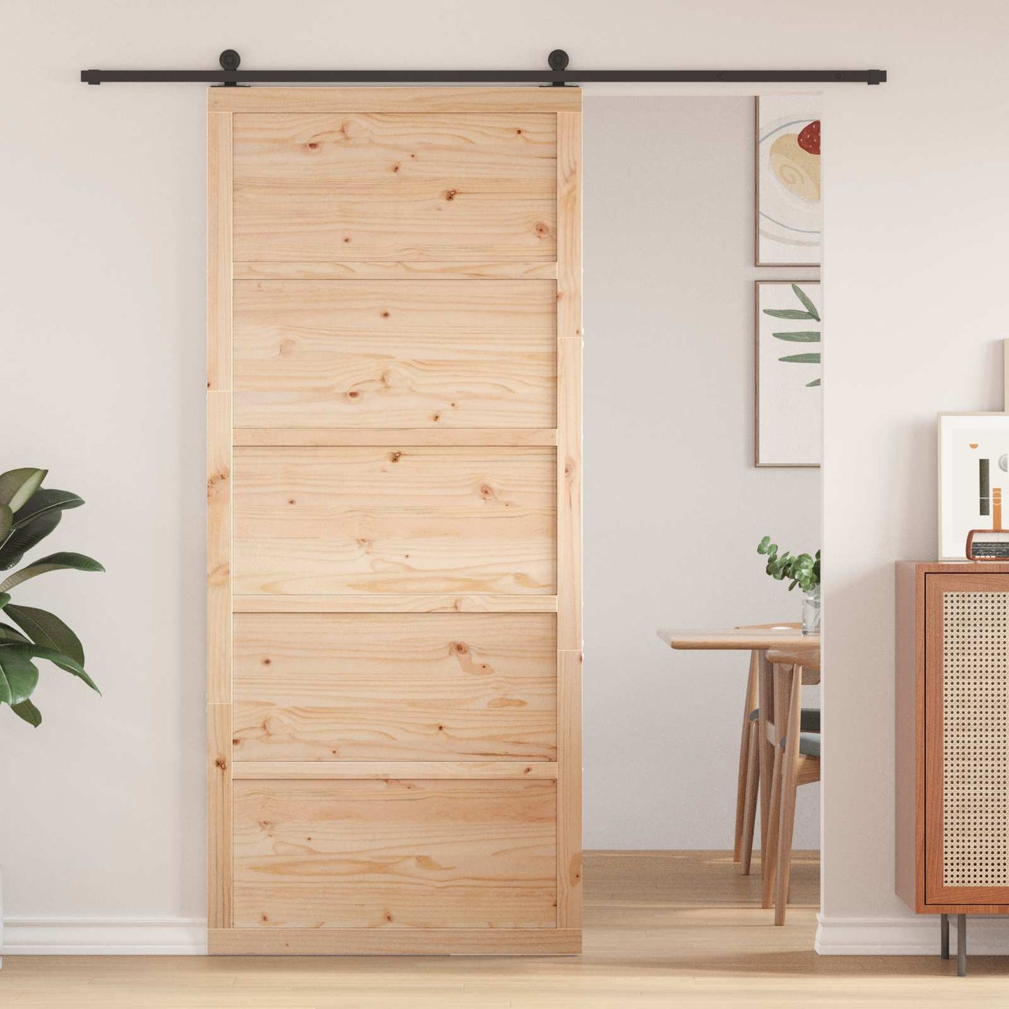 Låvedør Naturlig 90 x 2,5 x 208 cm Heltre furu
