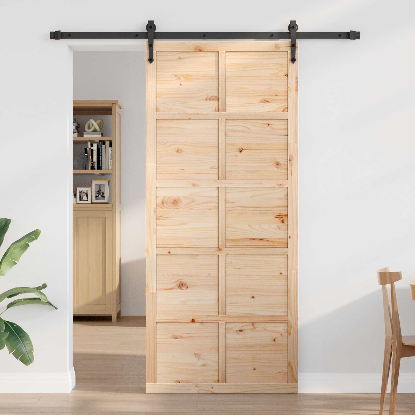 Låvedør Naturlig 90 x 2,5 x 208 cm Heltre furu