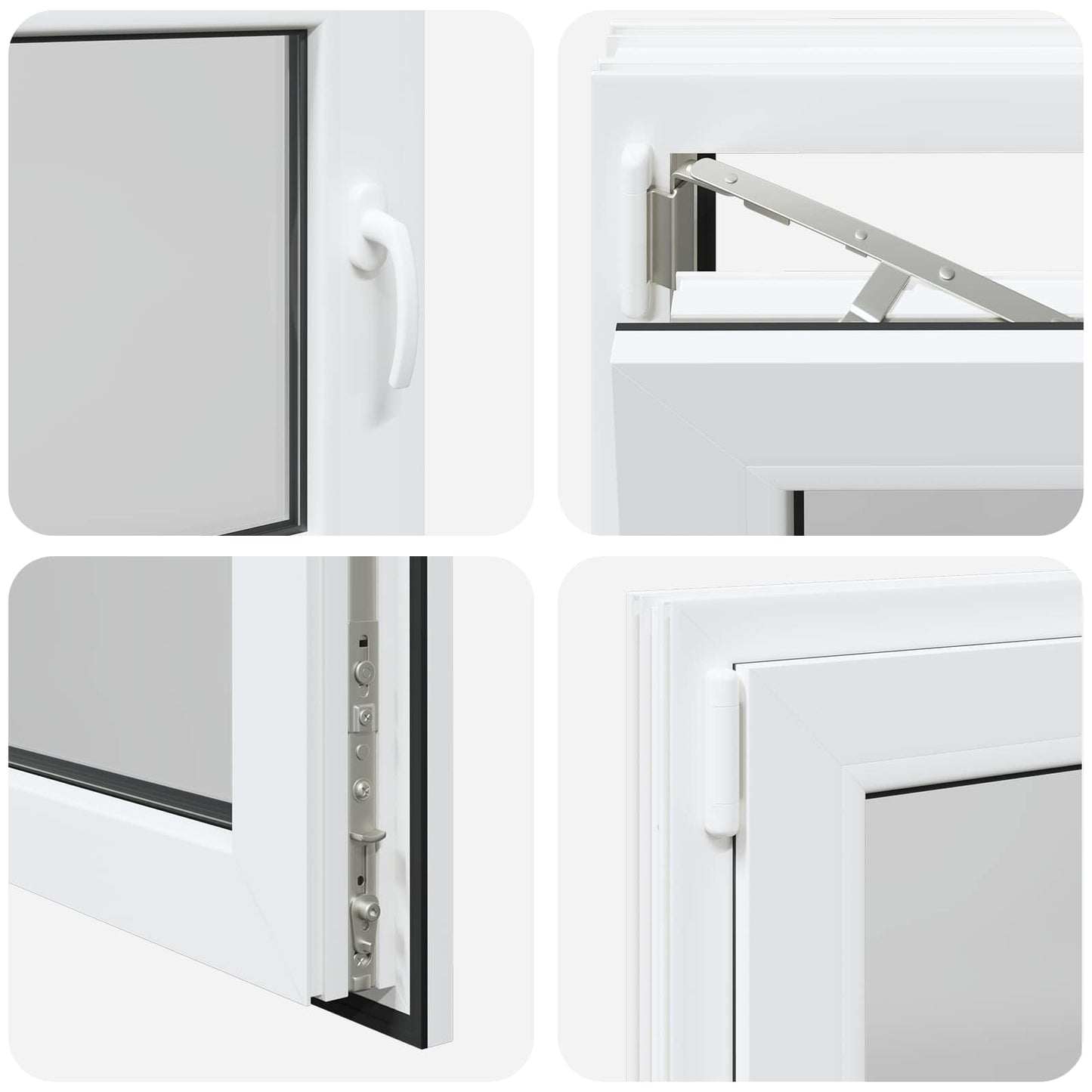 Kjølevindu RISOR 80 x 50 cm PVC og glass Hvit