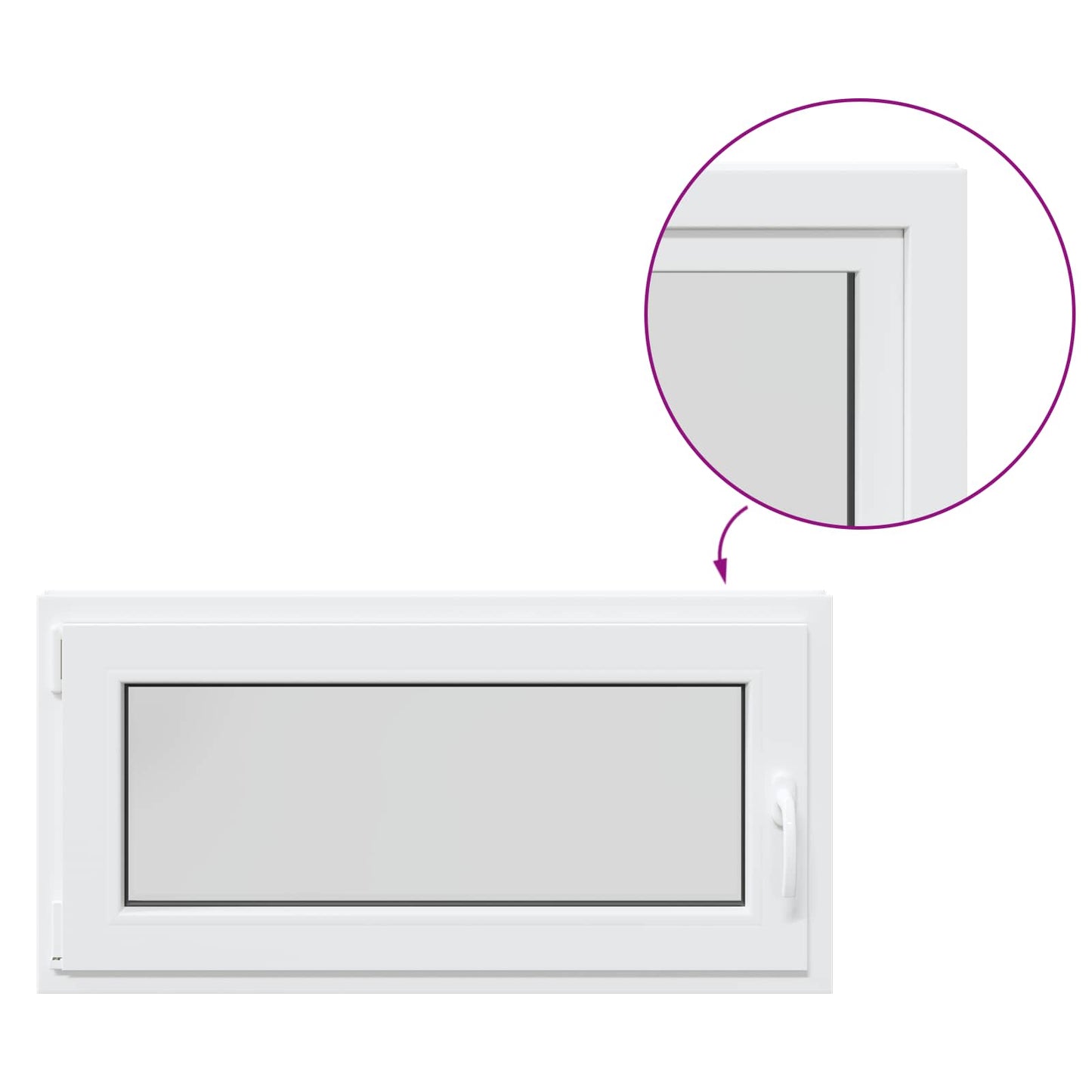 Kjølevindu RISOR 100 x 50 cm PVC og glass Hvit