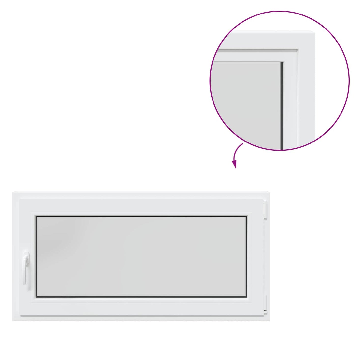Kjølevindu RISOR 120 x 60 cm PVC og glass Hvit