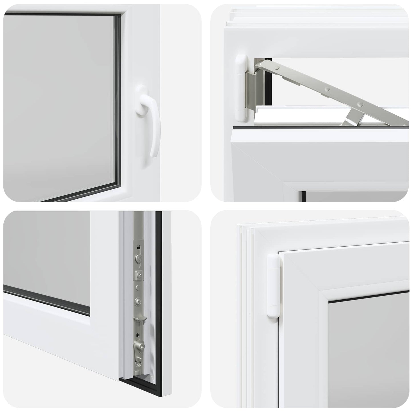 Kjølevindu RISOR 120 x 60 cm PVC og glass Hvit